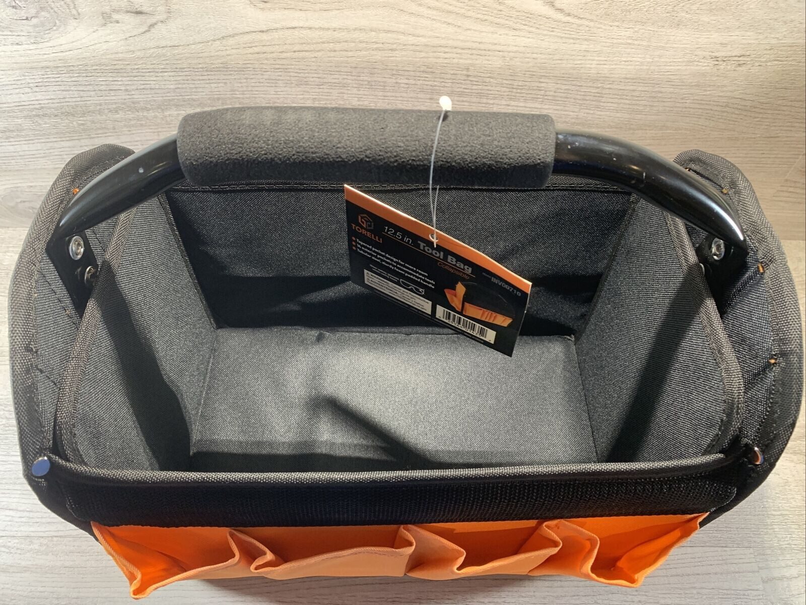 Torelli Tools Collapsible Tool Bag, Exterior Pockets, Foam Padded Handle, Orange