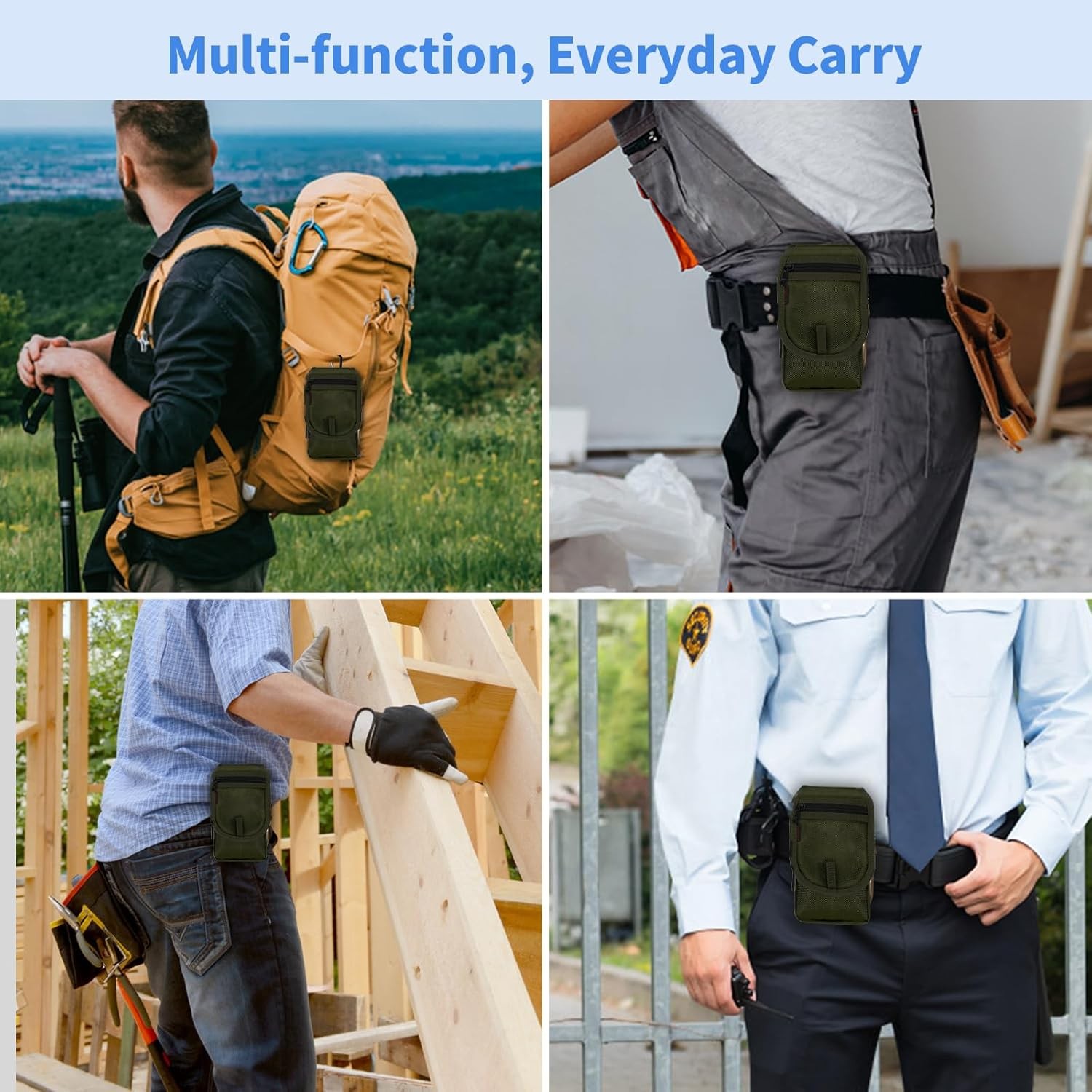Belt Tool Pouch Multitool Organizer Holster Nylon Bag for EDC Gears Cellphone