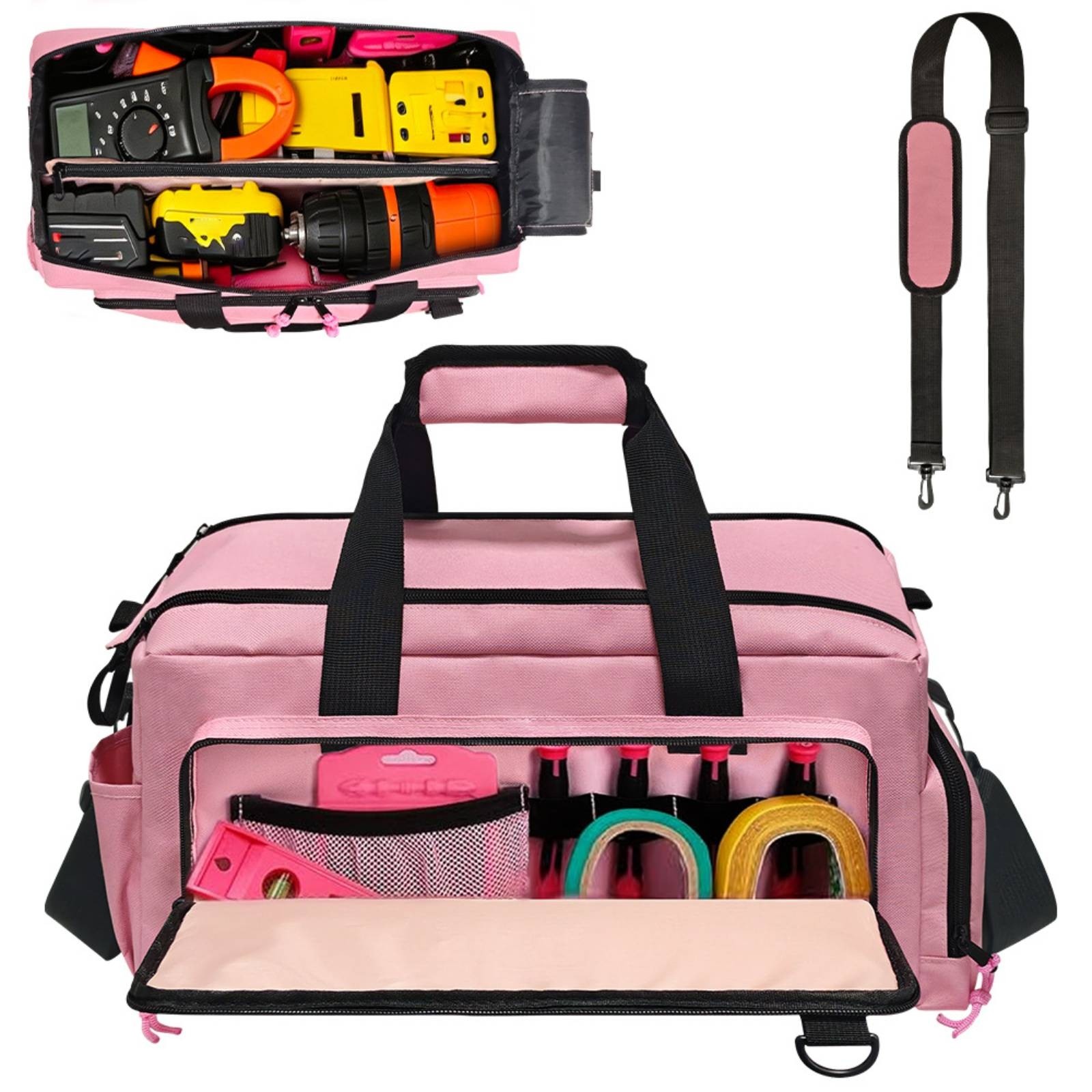 Shoulder Tool Bag Multiple Pockets Tool Bag Wide Opening for Car Repair