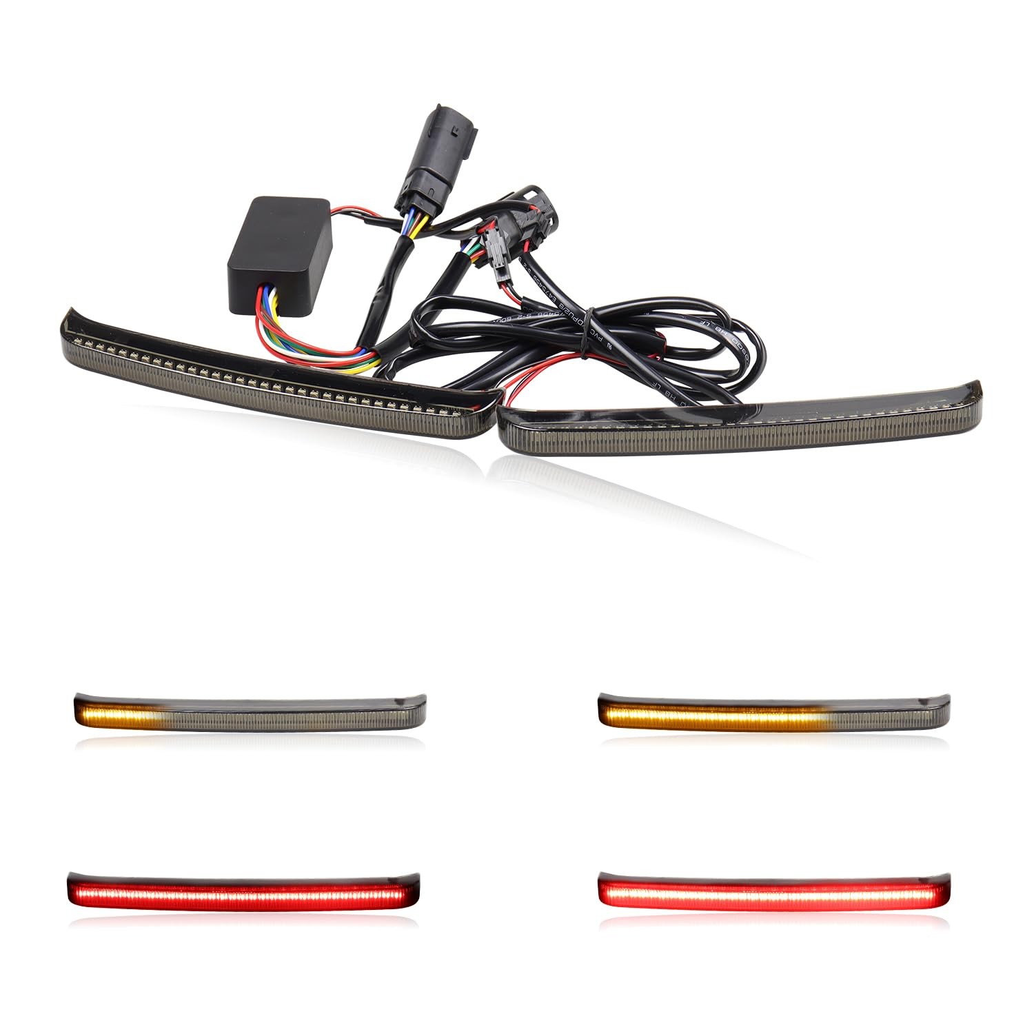 Saddle bag LED Tail Lights Smoked Saddlebag Brake Running Light with Sequenti…