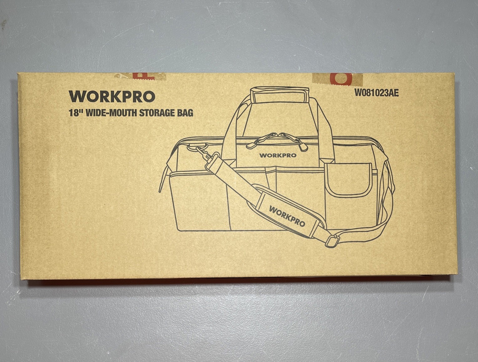 Workpro 18” Wide-Mouth Storage Bag Black w/ Red Stitching W081023AE