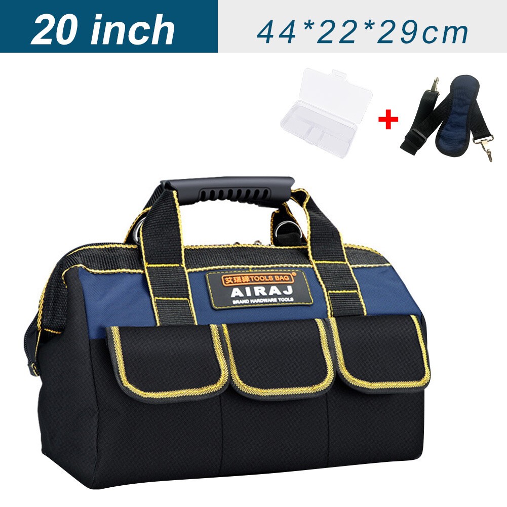 Multi-Function Tool Bag Oxford Cloth Electrician Wide Mouth Tool Bag Waterproof