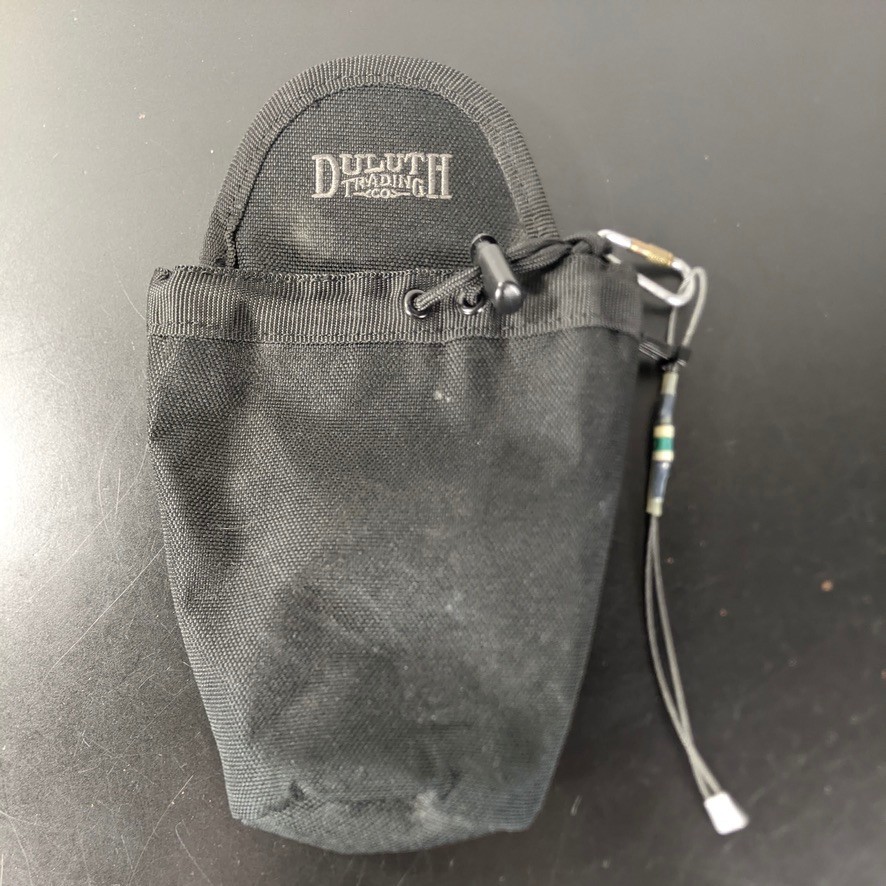 Duluth Trading Co Black Nylon Belt Clip Drawstring Utility Tool Pouch, 6×10