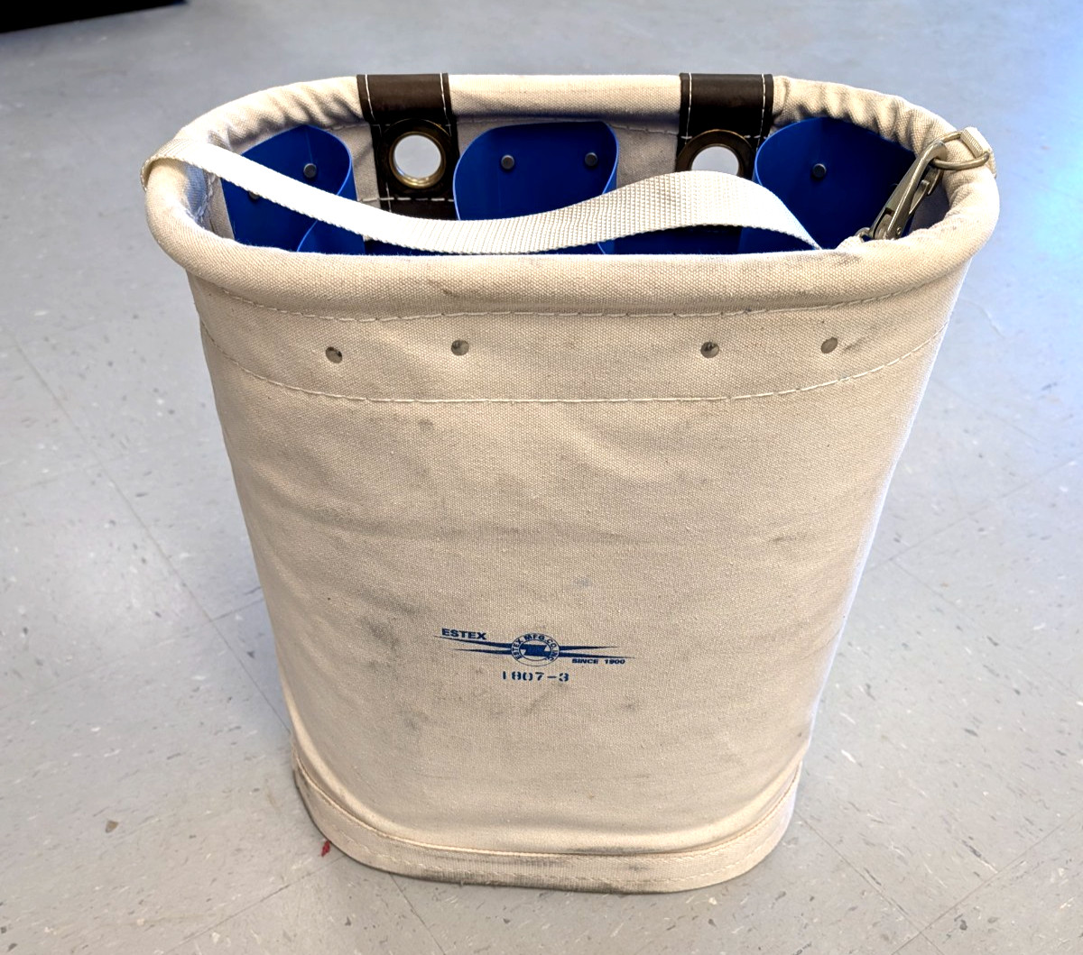 New Estex Tall Hard Side Divided Canvas Aerial Tool Bucket 1807-3- F.Ship