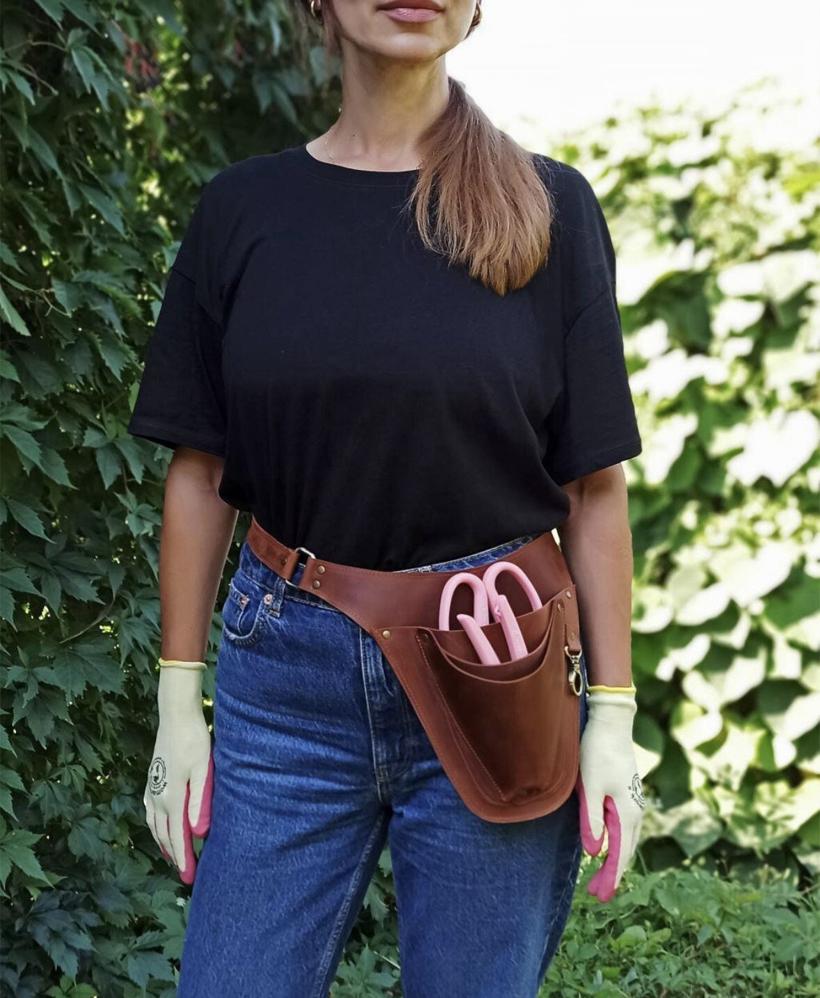 Leather Tool Belt for Florist/Gardener Tool Pouch, Tool Bag Leather Tool Pouch