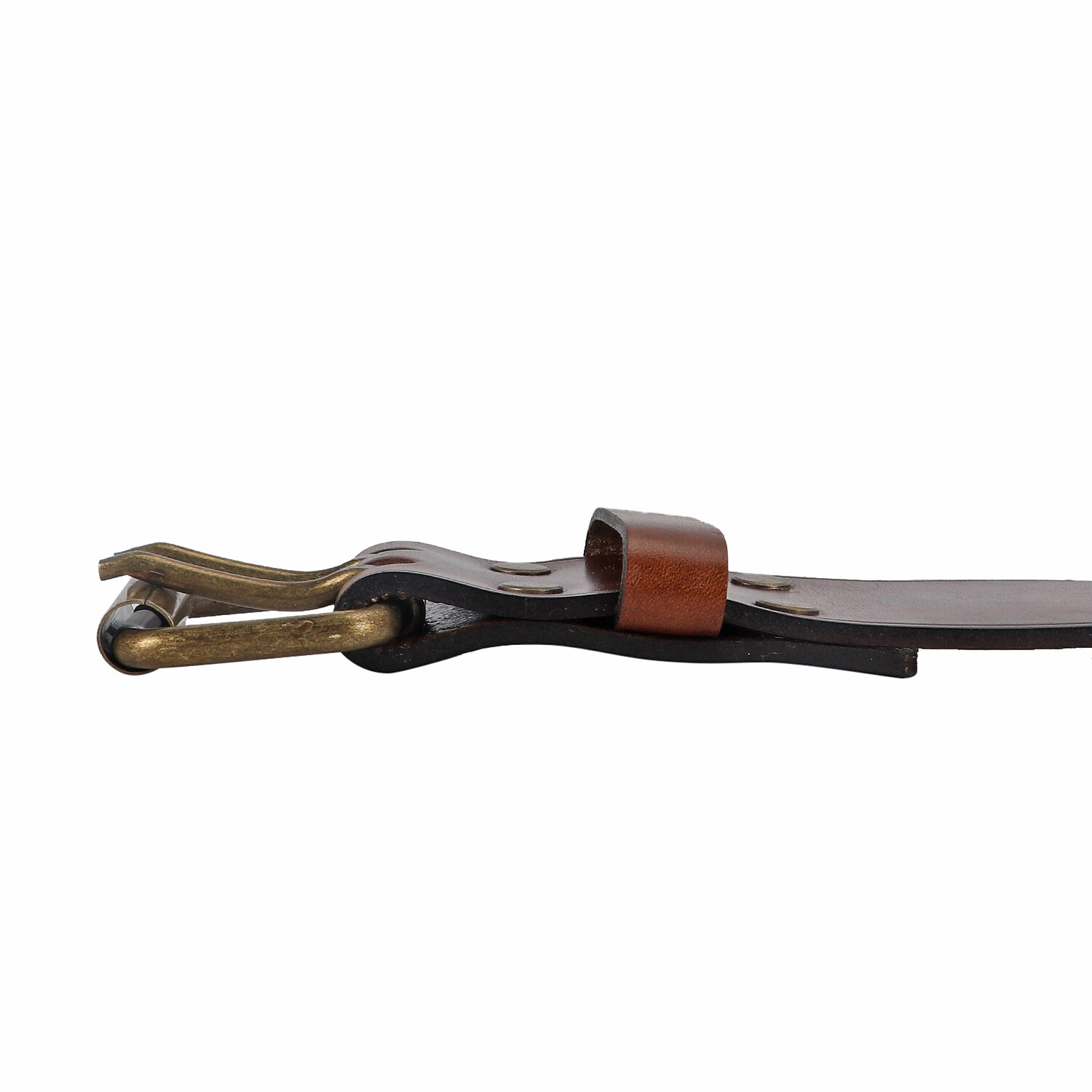 TOURBON Leather Tool Carrying Work Belt 2in Wide Rig Belt Double Roller Buckle