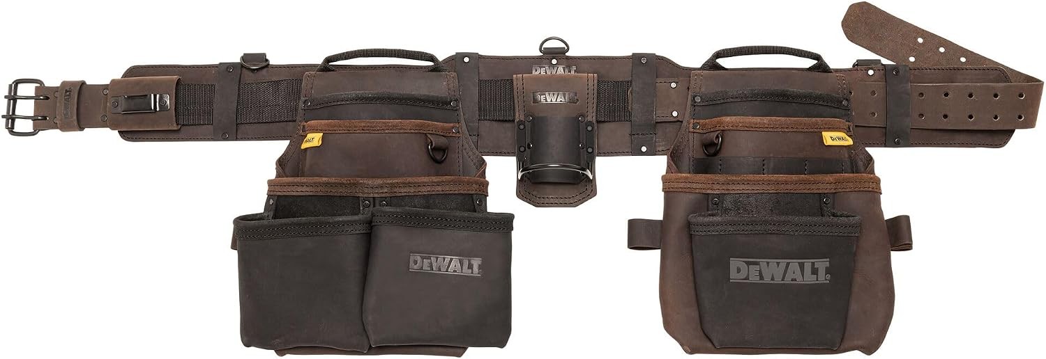 Leather Tool Belt Organizer with 18 Pockets, Heavy Duty Construction(DWST550113)