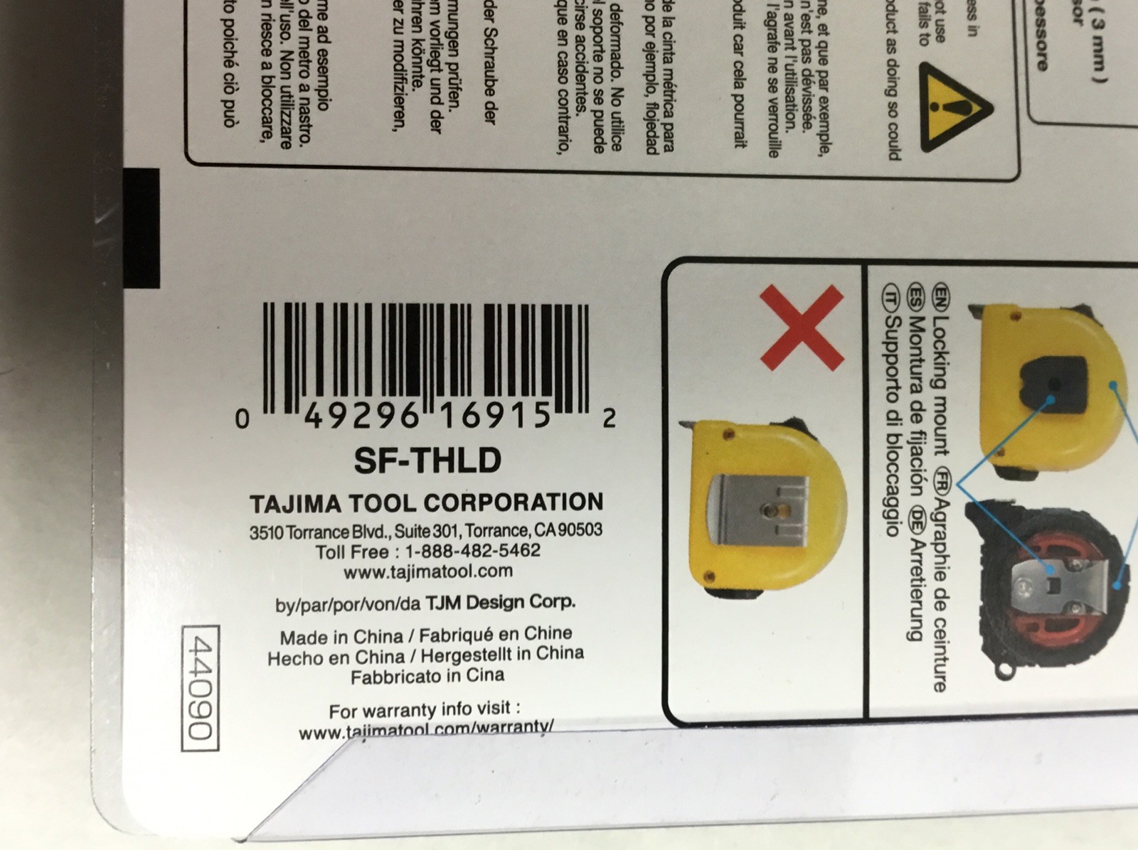 Tajima Clip-n-Hold – 3 Pack -Vertical Harness Belt-SF-THLD- Free Shipping