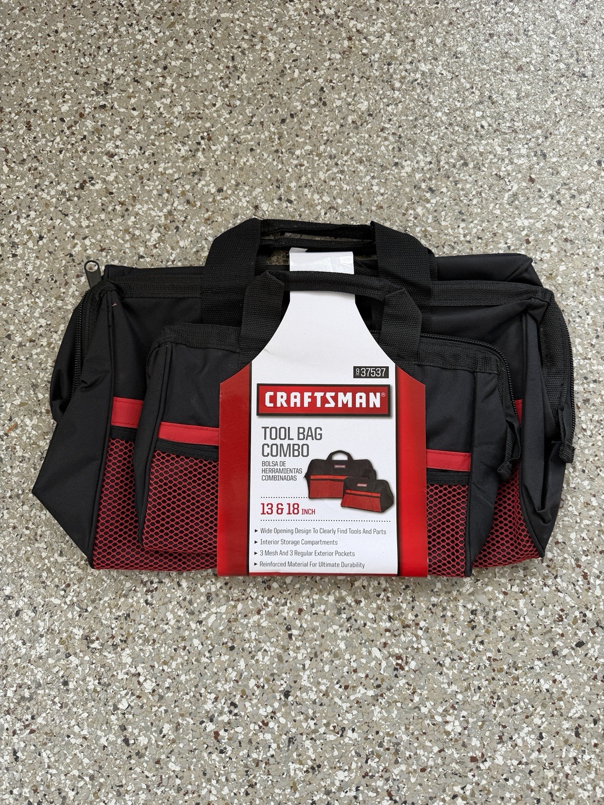 Craftsman 9-37537 Tool Bag Combo 13” & 18” with Wide Opening & Exterior Pockets