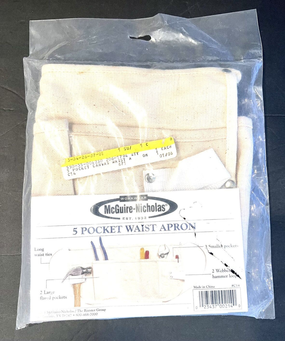 McGuire Nicholas 5 Pocket Tool Apron NEW C14 Cotton Canvas