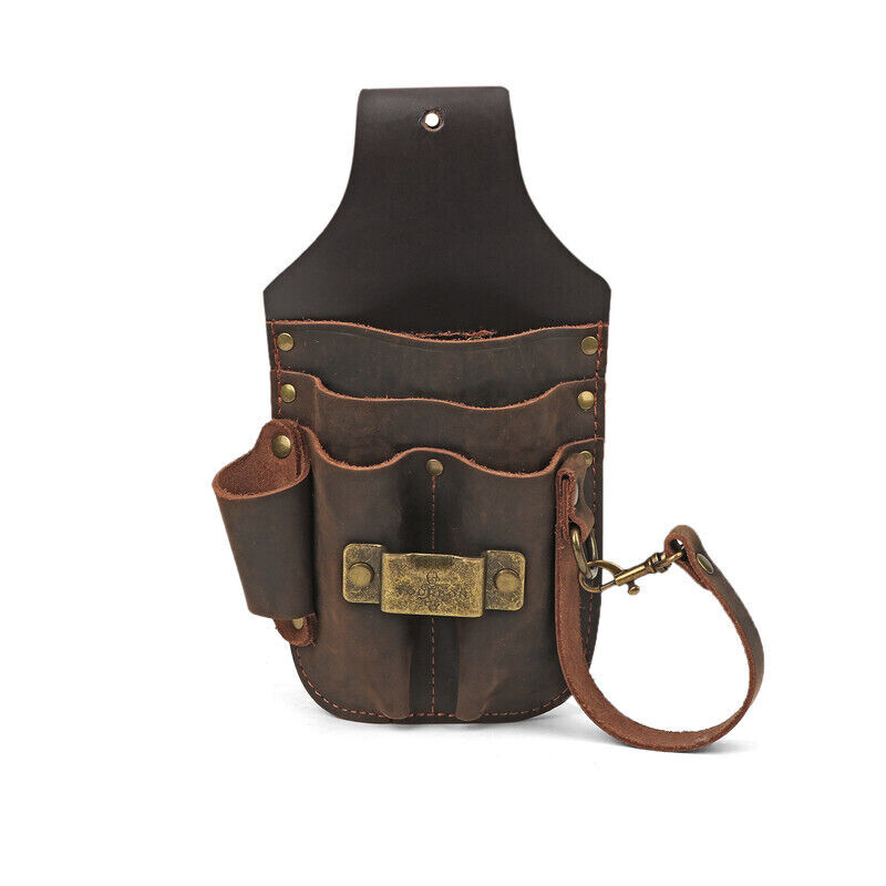 TOURBON Leather 5 in 1 Holster Electric Tape Thong Carry Tool Pouch Belt Holder