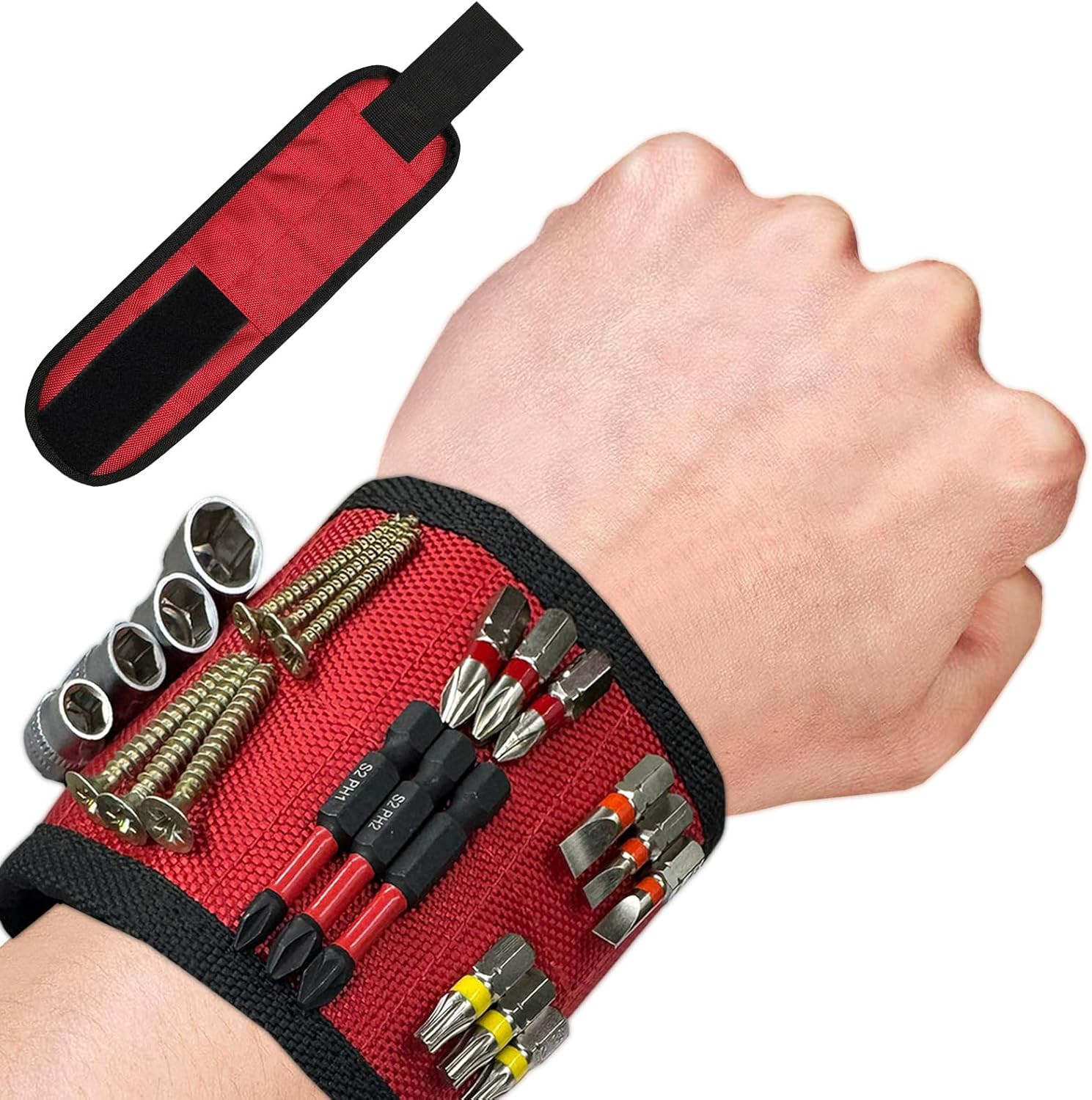 Magnetic Wristband, Magnetic Screw Holder for Wrist, Made of Ballistic Nylon, wi