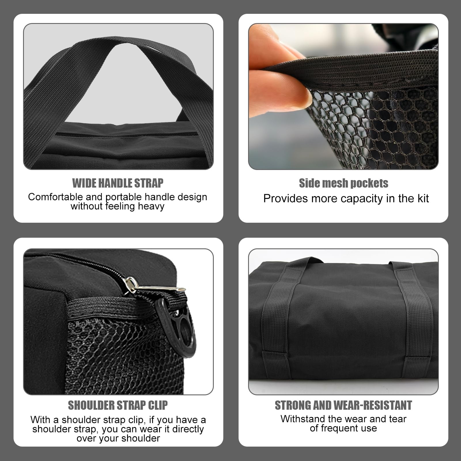 16 Inch Tools Bag, Tool Organizer Tote Bag with Oxford Fabric 16 Inch, Black