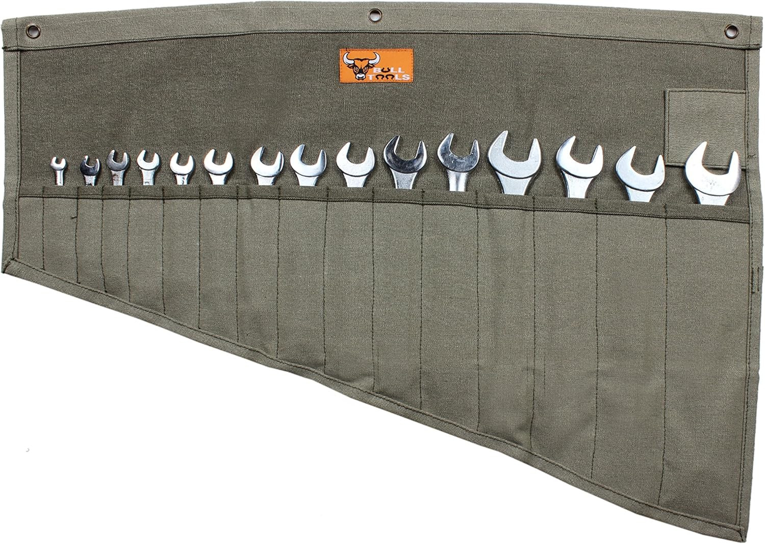 Roll up Tool Bag Organizer 16 Pockets Metric & SAE Wrench Organizer Heavy Duty C