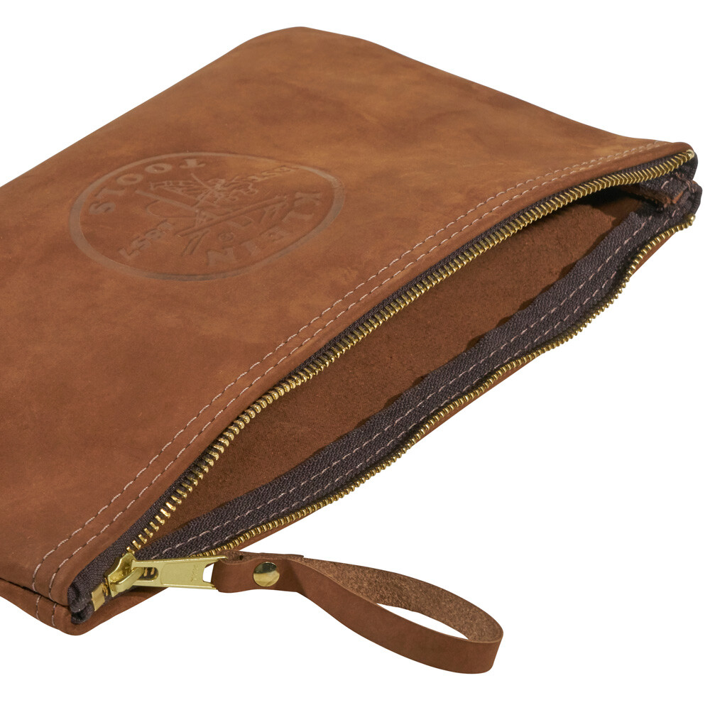 Klein Tools 5139L 12-1/2-Inch Top-Grain Leather Zipper Bag