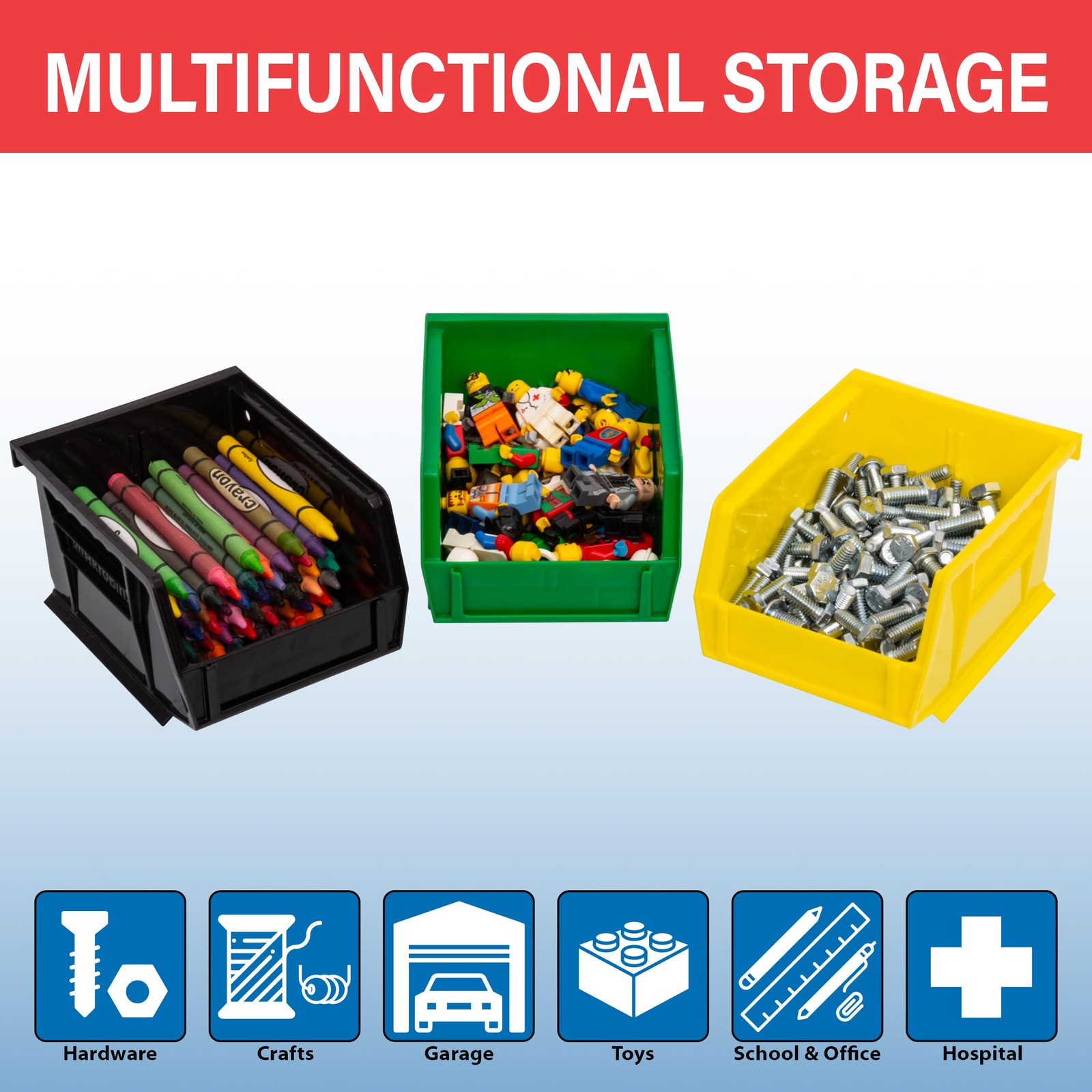 30210 AkroBins Plastic Storage Bins, SpaceSaving Stackable Bins for Garage, P…