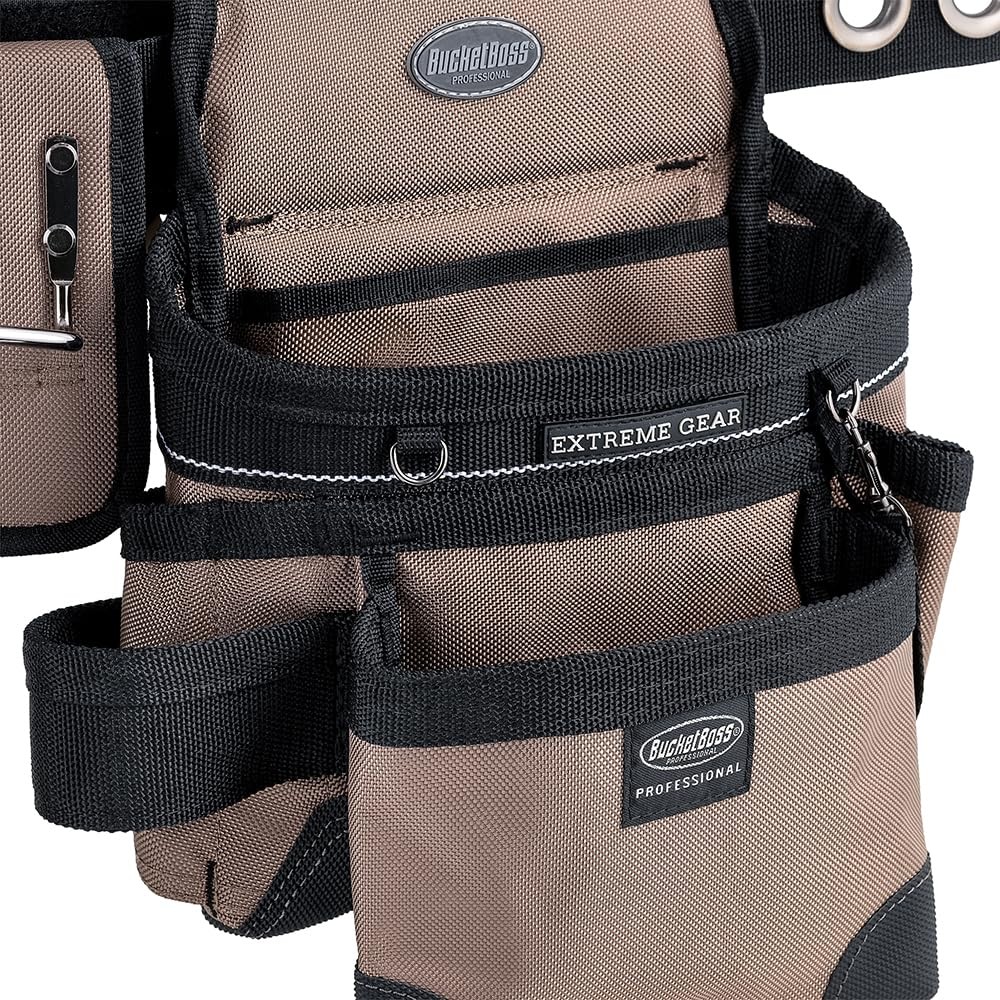 Bucket Boss 3 Bag Tool Bag Set Suspenders In Tan 55185-Tn Tan