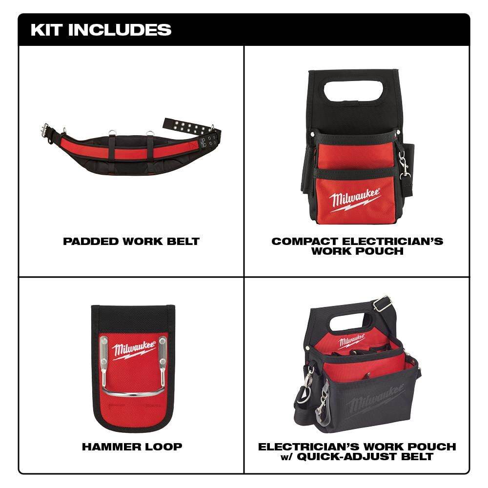 NEW High-Quality Milwaukee Electricians Tool Work Construction Belt Pocket Pouch
