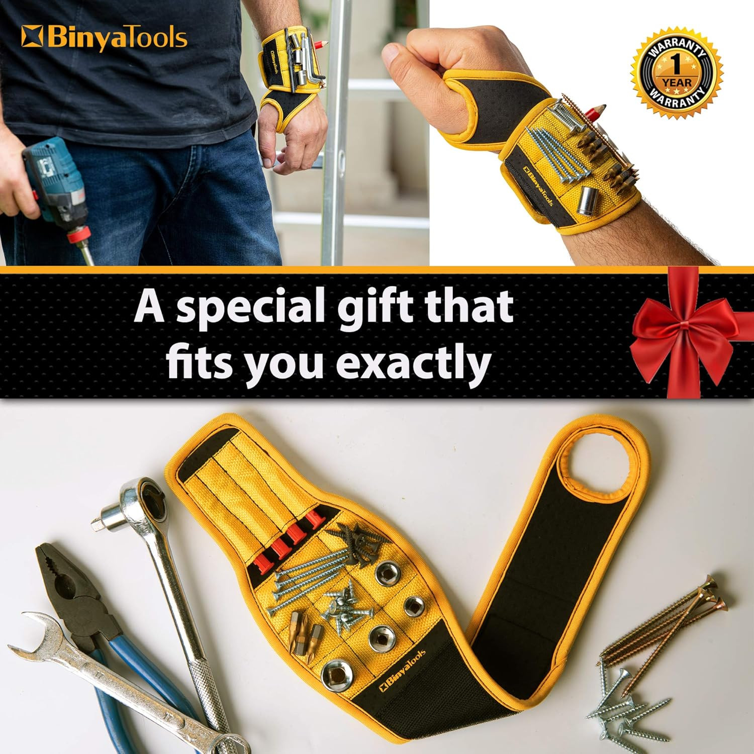 Magnetic Wristband for Tools Gift for Him Magnet Screw Holder Wrist Support Keep