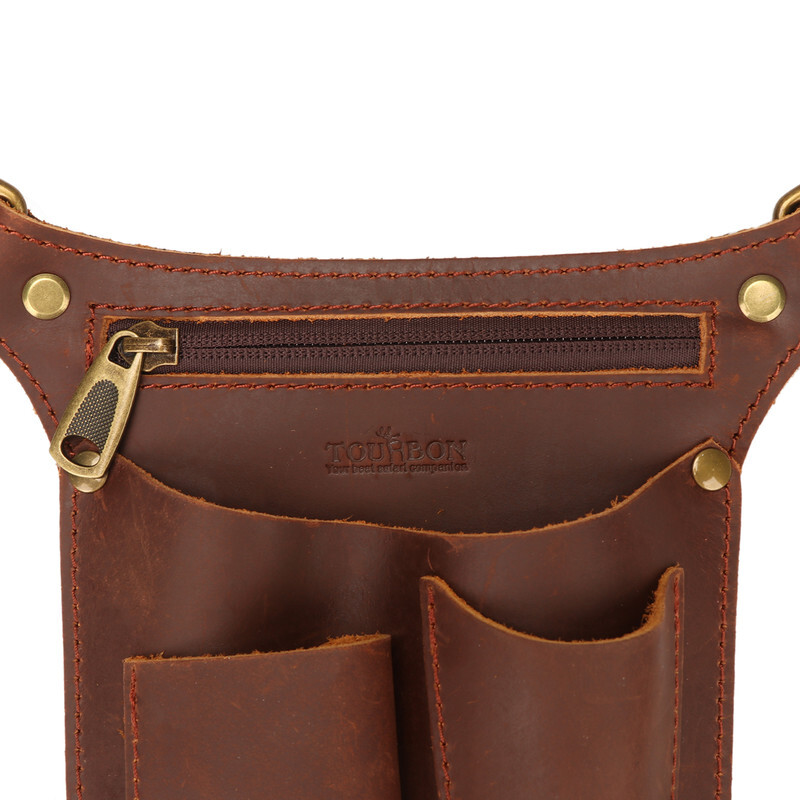 TOURBON Leather Gardening Belt Pouch Florist Organizer Waist Bag Tools Holster