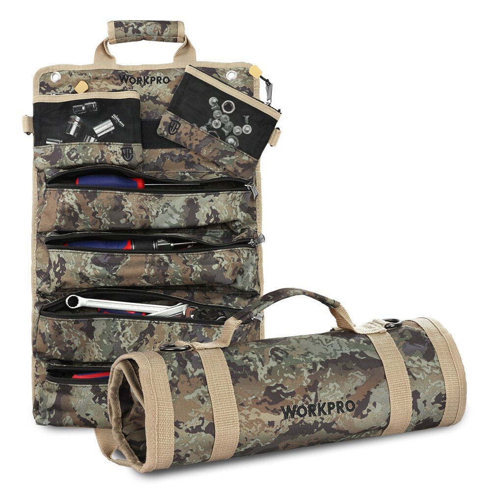 WORKPRO Heavy Duty Roll Up Tool Bag 6 Pockets Tool Organizer Tool Roll Organizer
