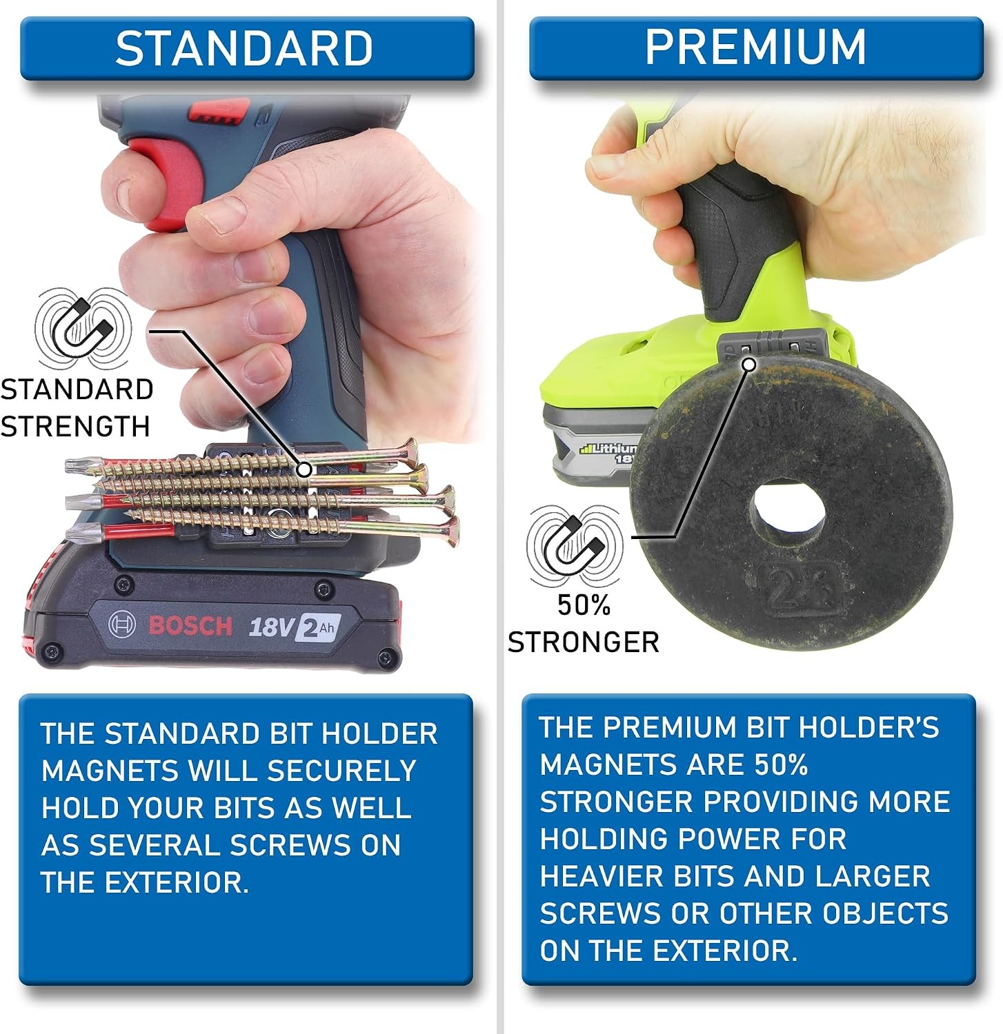 Halberd Magnetic Bit Holder Universal Fit Belt Clip 2 Pack