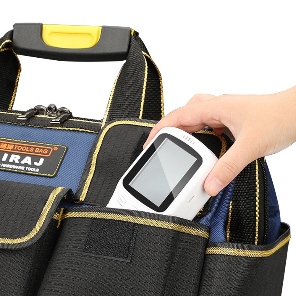 Multi-Function Tool Bag Oxford Cloth Electrician Wide Mouth Tool Bag Waterproof
