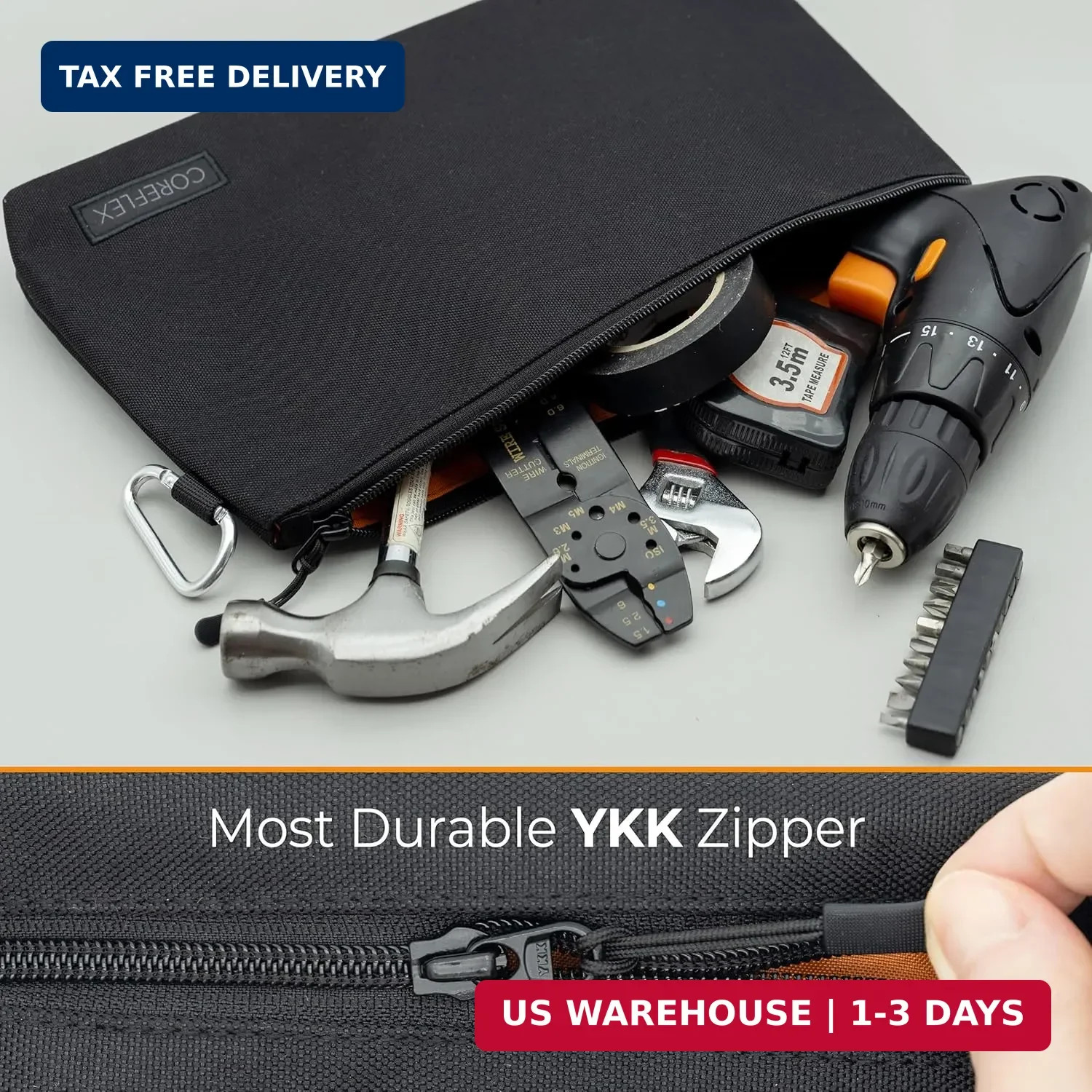 Premium Tool Pouch Zipper Bag, Small Tool Bag, Multipurpose Storage pou
