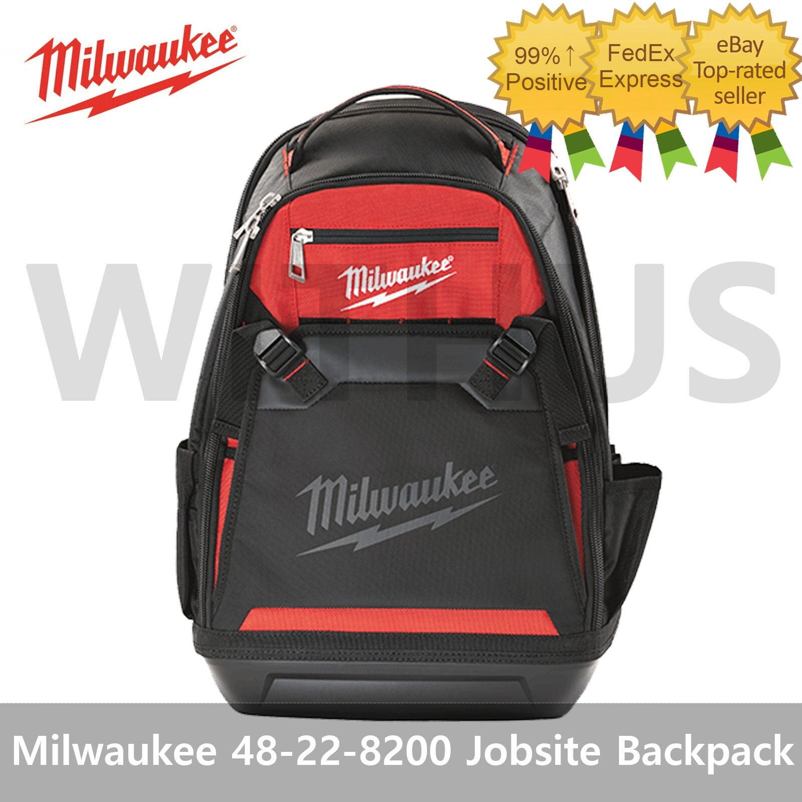 Milwaukee 48-22-8200 Jobsite Backpack 35 pockets for Tools Laptop sleeve holds