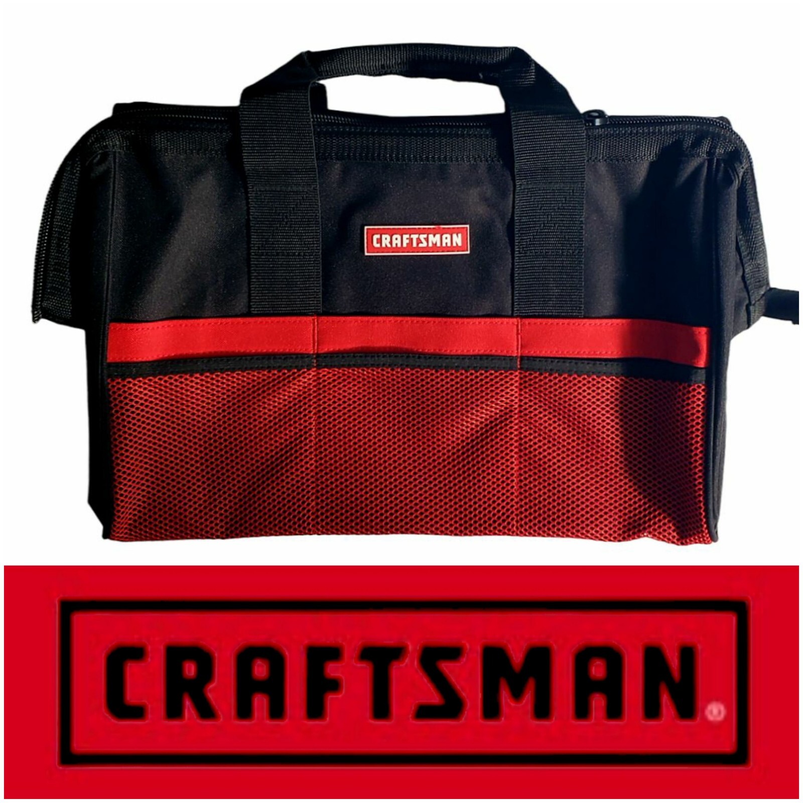 Craftsman Ballistic Nylon Red Black Tool Bag 12.25″ X 17.5″