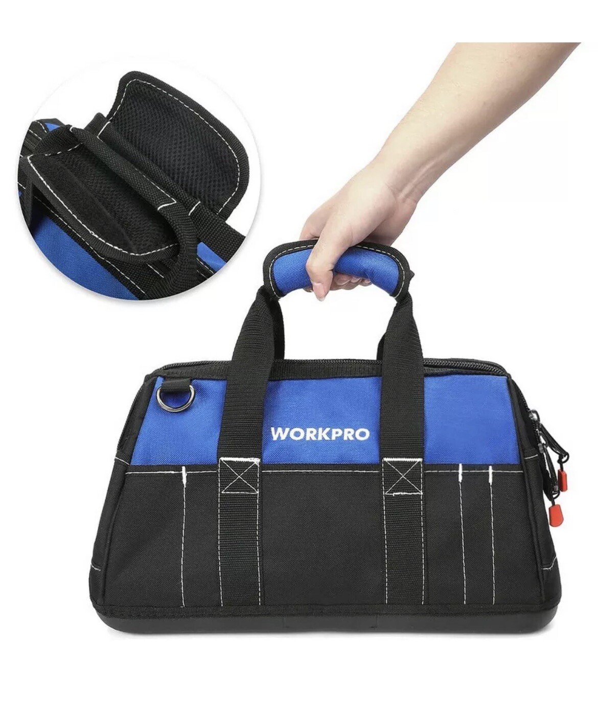 Tool Bag Heavy Duty, Top Wide Mouth Tool Storage Tote, 16” zipper..NEW