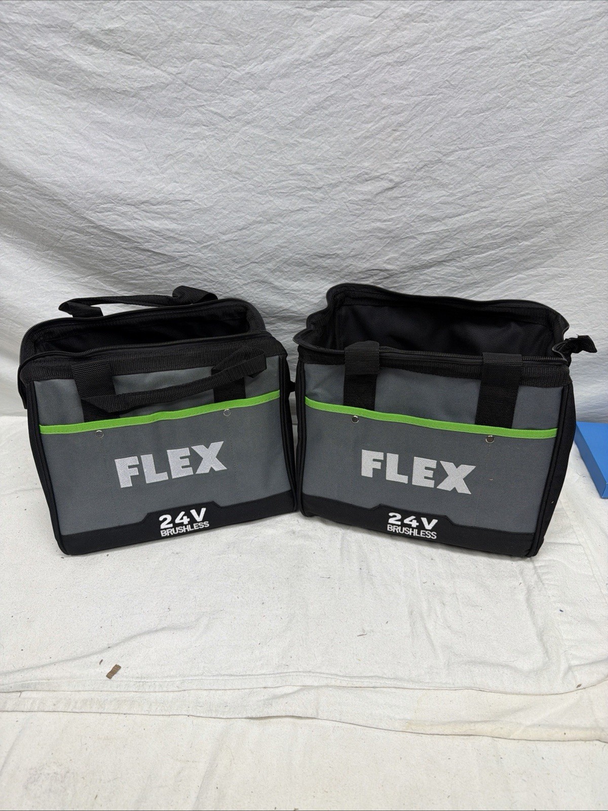 2 FLEX 24V Brushless Drill/Driver Tool Bags Approximately 12”x 9”x 9” Medium