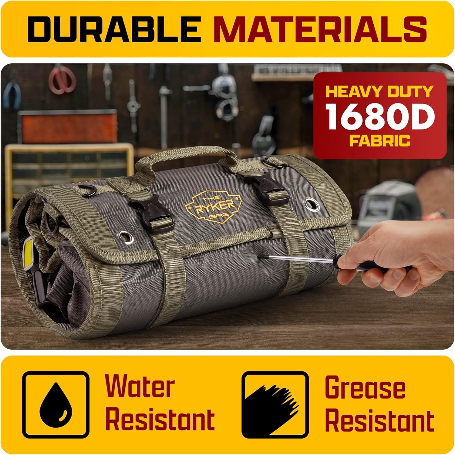 Foldable Tool Bag with Wrench Holder – Rugged Canvas Design