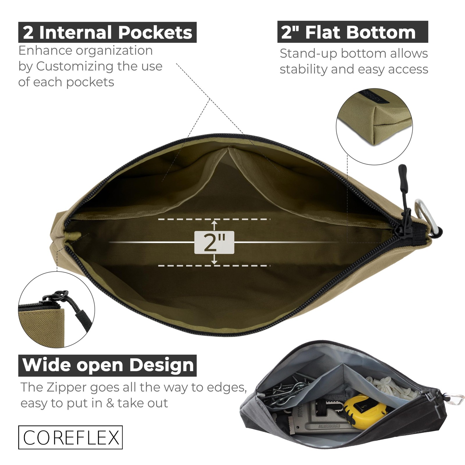 Premium Tool Pouch Zipper Bag, Small Tool Bag, Multipurpose Storage pouch, He…