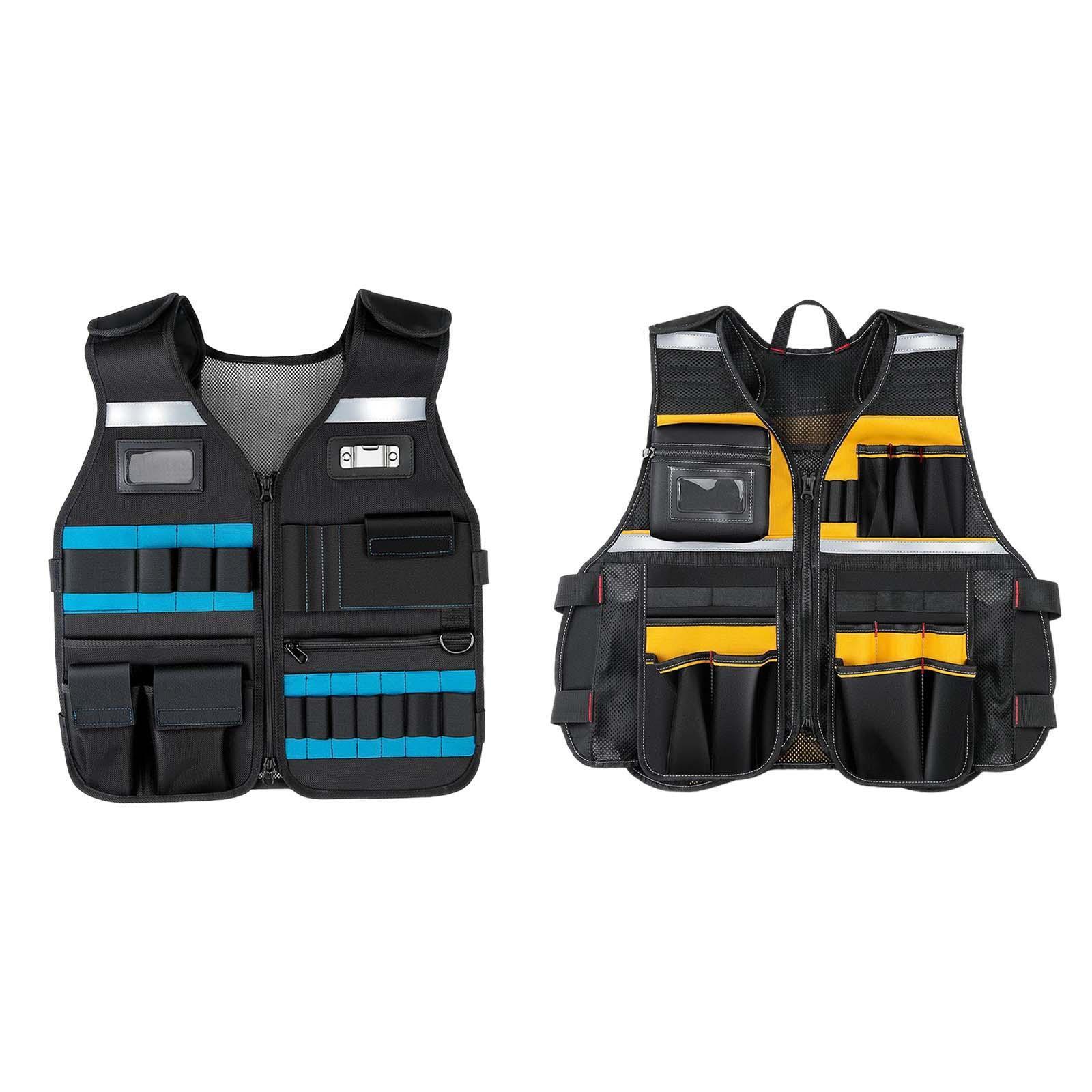 Tool Vest with Multi Pockets Tool Pouch Carpenter Vest for Unisex Household