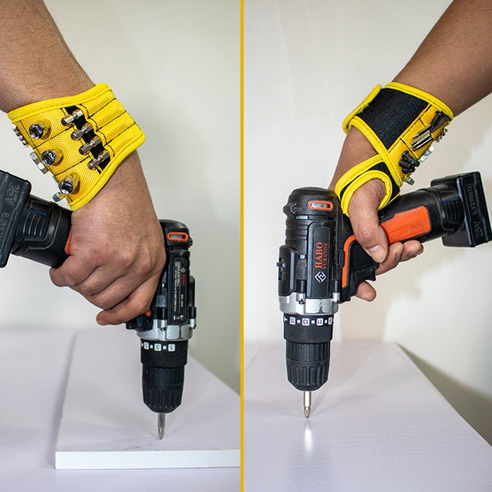 Advanced User Friendly Easy to Use Thumb-Wrapped Magnetic Tool Storage Wristband