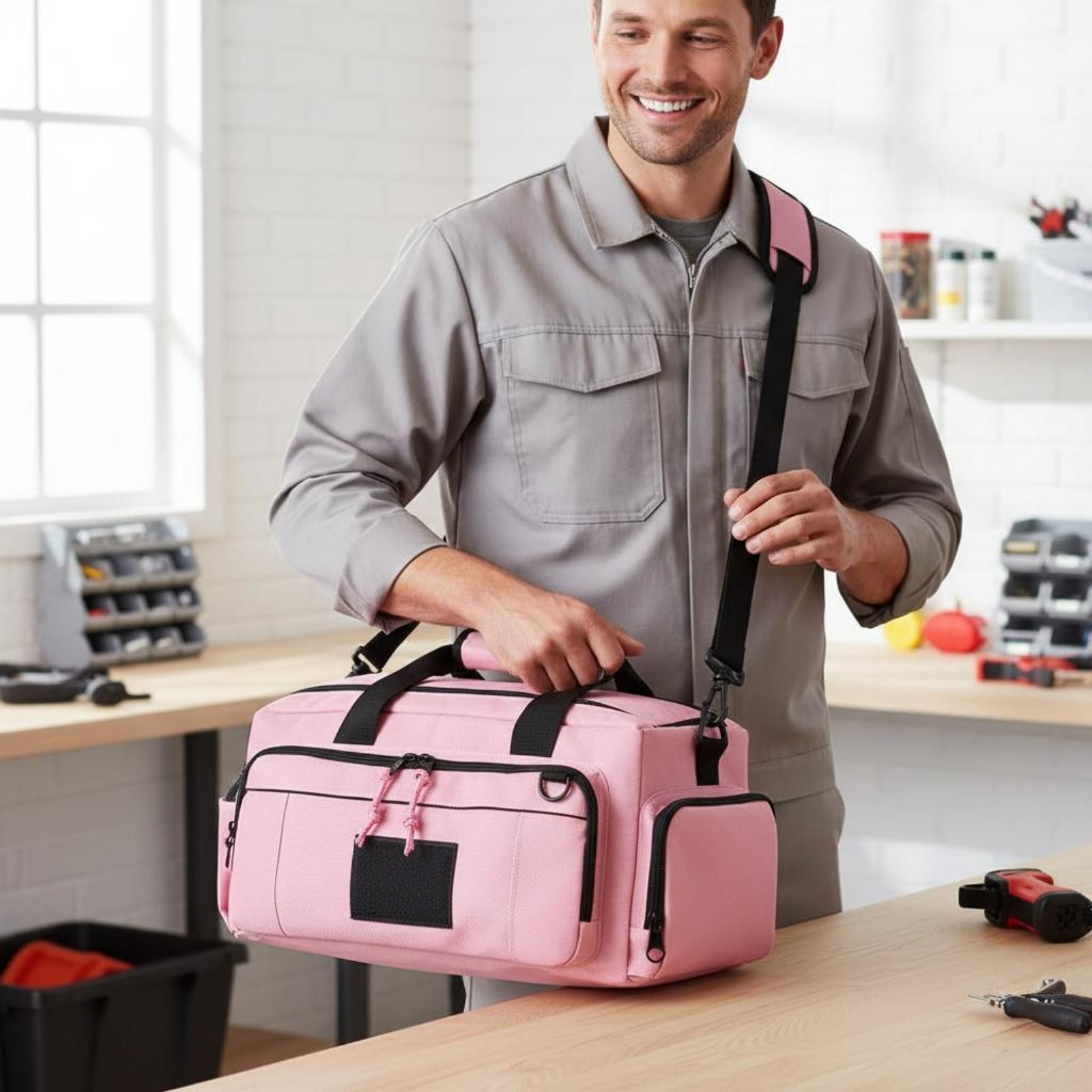 Shoulder Tool Bag Multiple Pockets Tool Bag Sturdy Duty for Gentlemen, Women