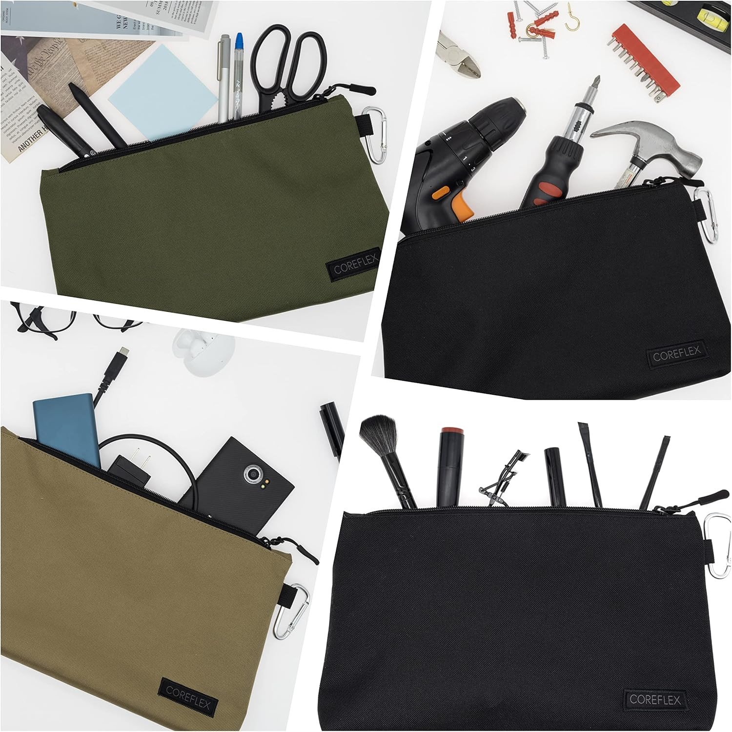 COREFLEX Premium Tool Pouch Zipper Bag, Small Tool Bag, Multipurpose Storage Pou