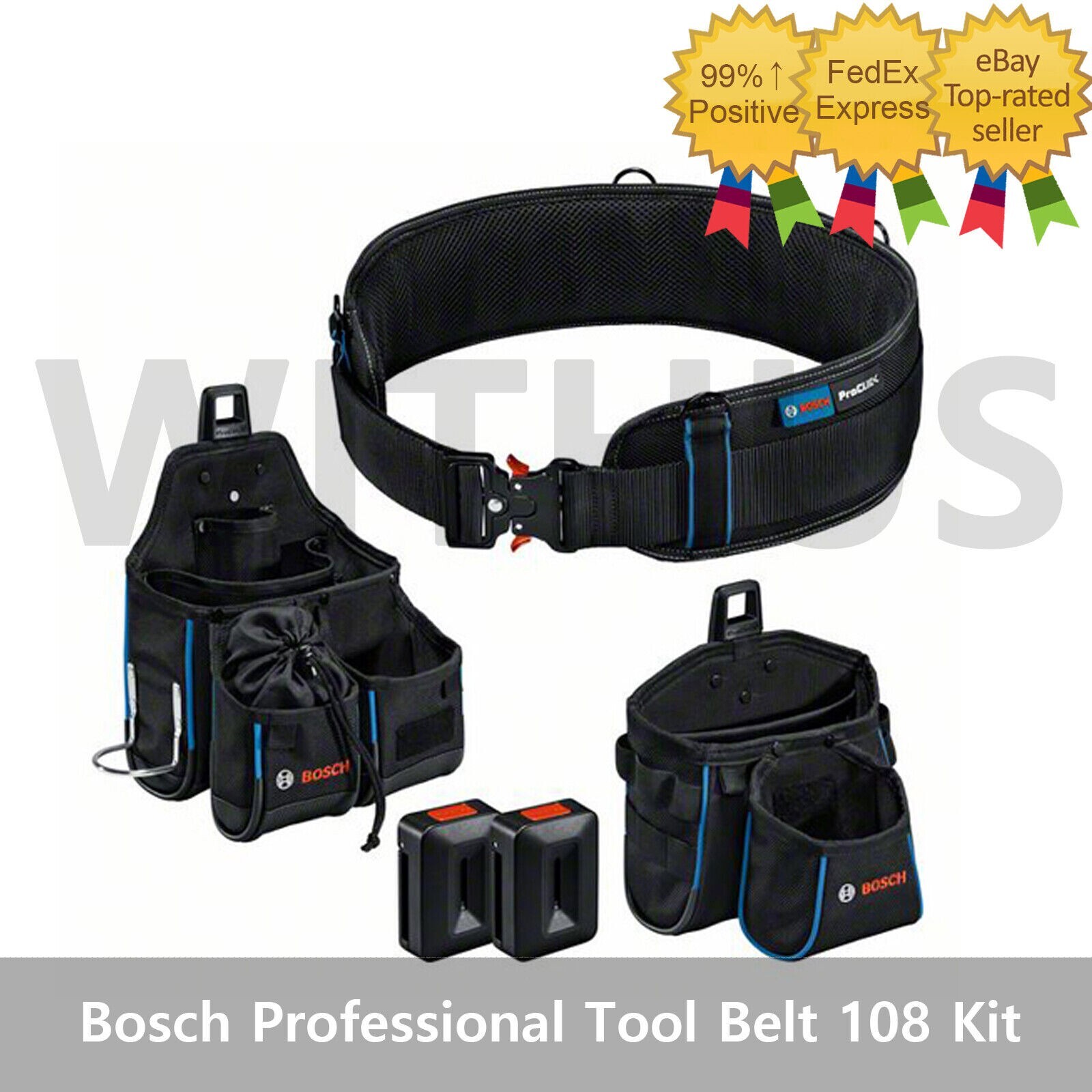 Bosch Professional Tool Belt 108 Kit Pouch/Holster ProClick High Ergonomic Fit