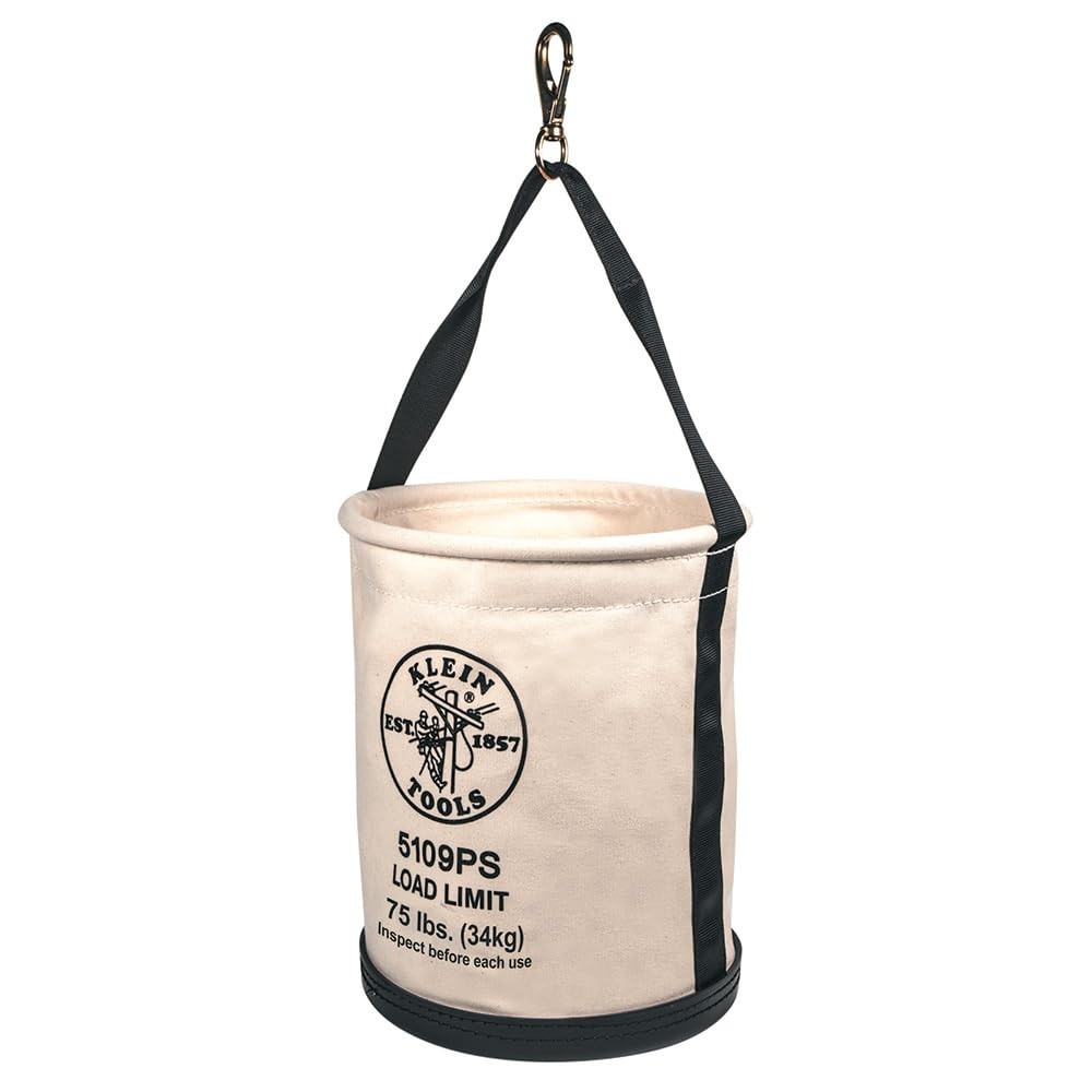 Klein Tools 75 Lb Canvas Tool Bucket With Pocket 12 Inch Diameter 15 Inch High