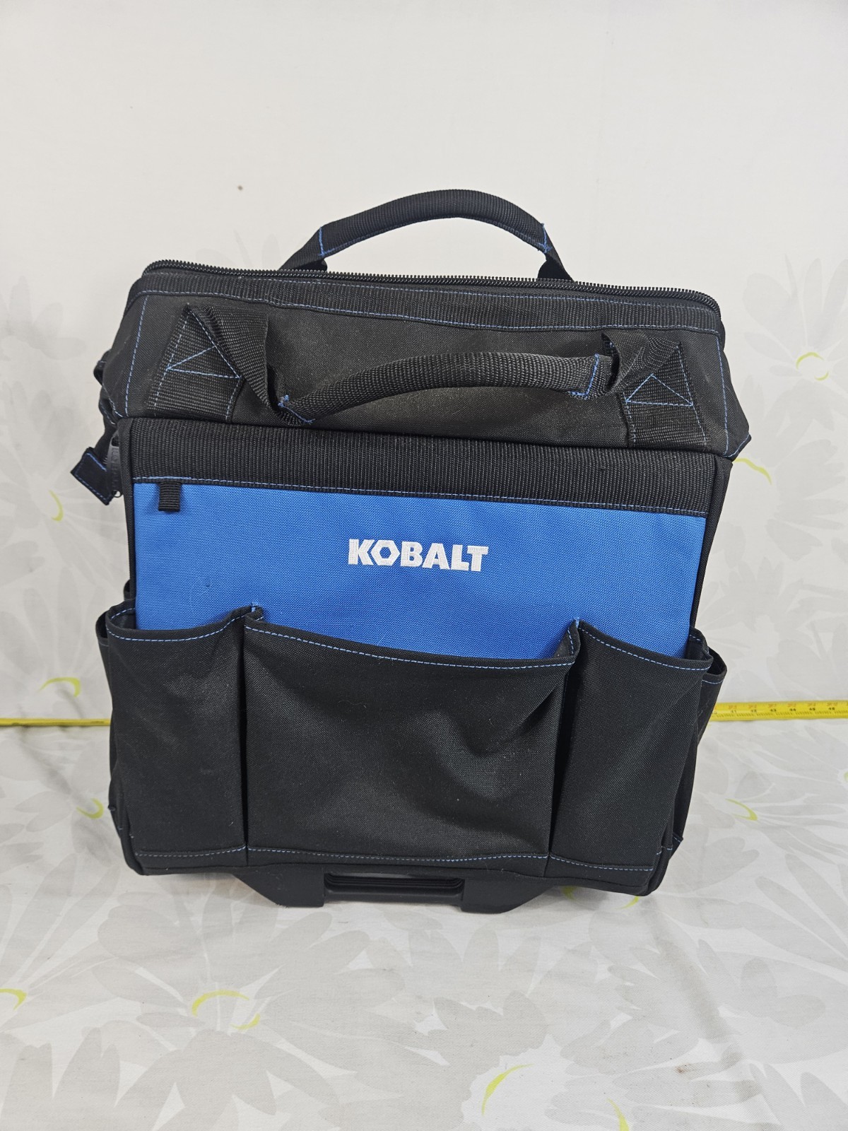 Kobalt Blue black Polyester 14-in W x 9.5-in D x 17.5-in L Rolling Tool bag