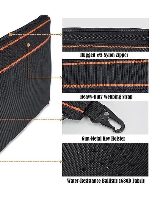 Zipper Pouch Tool Bag Heavy Duty Utility Tote Storage Lining Pouch Travel Repair