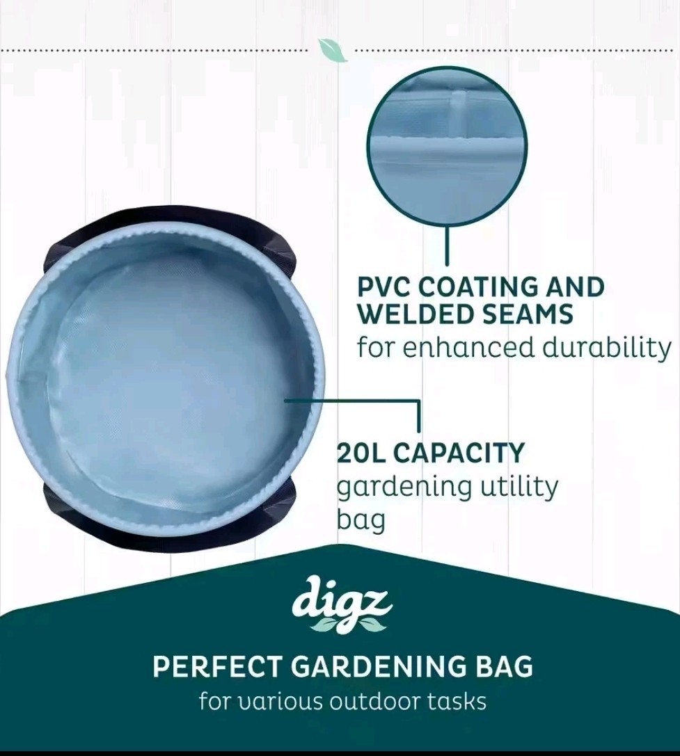 Waterproof Gardening Bucket Bag Collapsible 5gal Utility Tote Harvest Yard Work