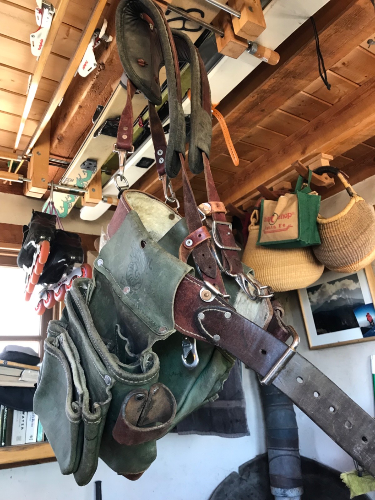 Vintage Occidental Leather Green Carpenter/Framer Tool Bags