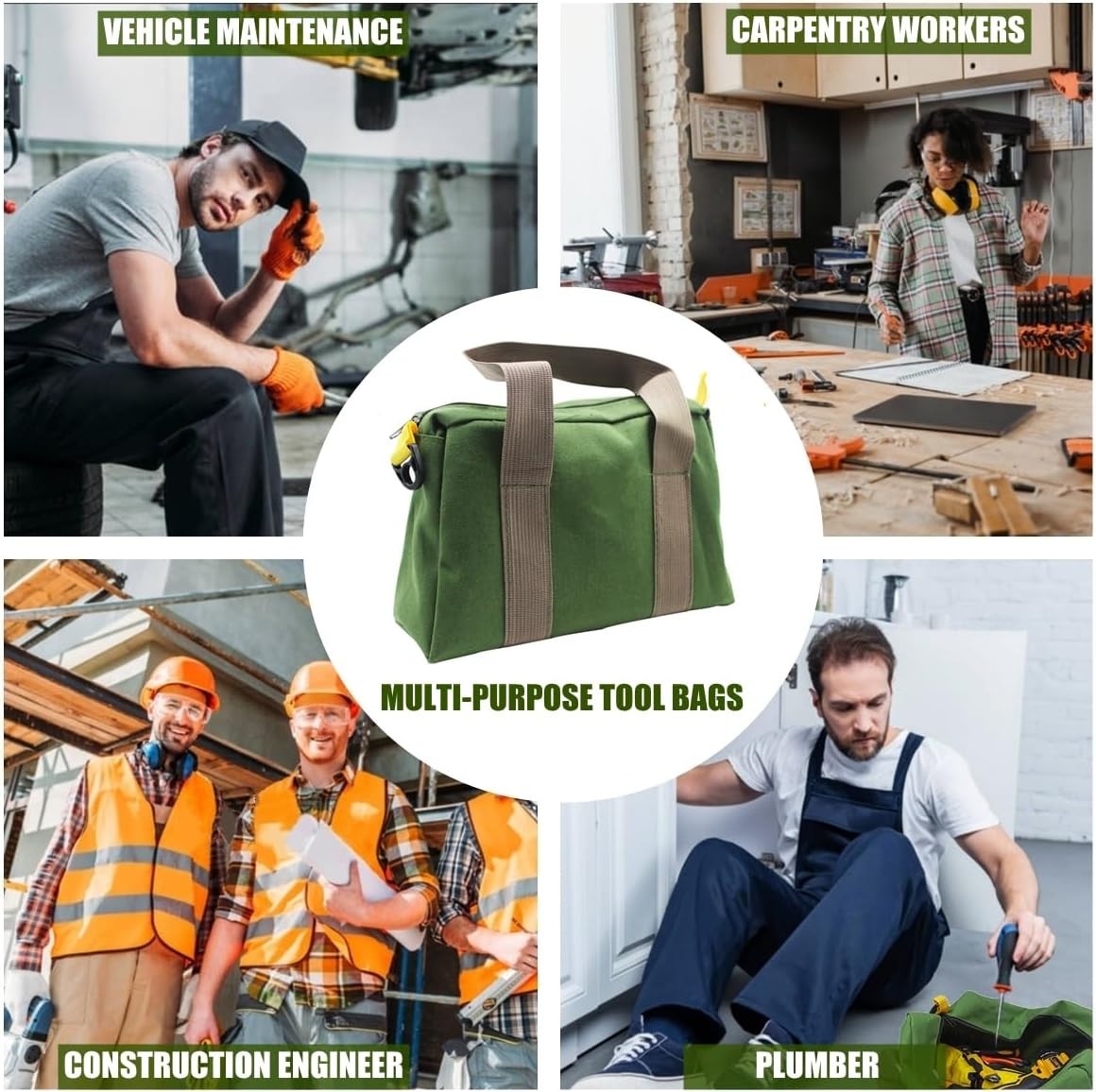 Waterproof Tool Pouch Bag Portable Storage Toolkit Hand Heavy Case Canvas Duty