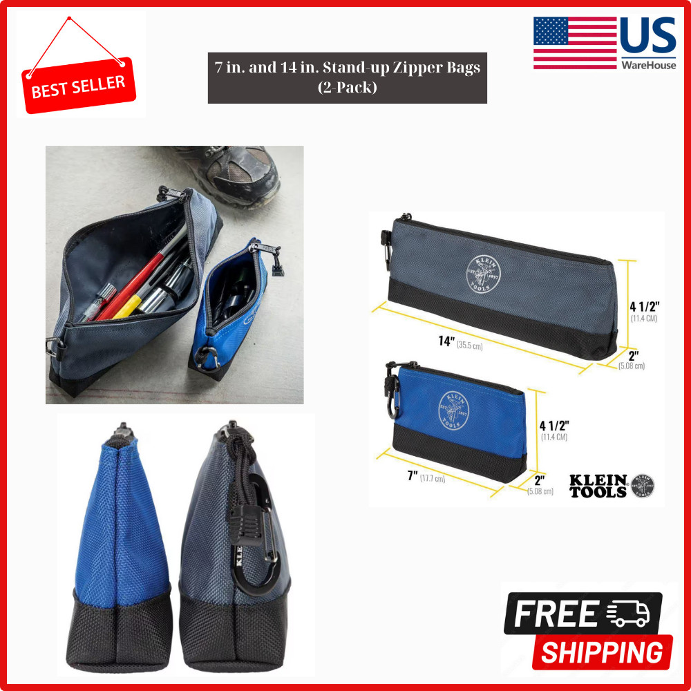 Klein Tools |55559| 7 in. and 14 in. Stand-up Zipper Bags (2-Pack)