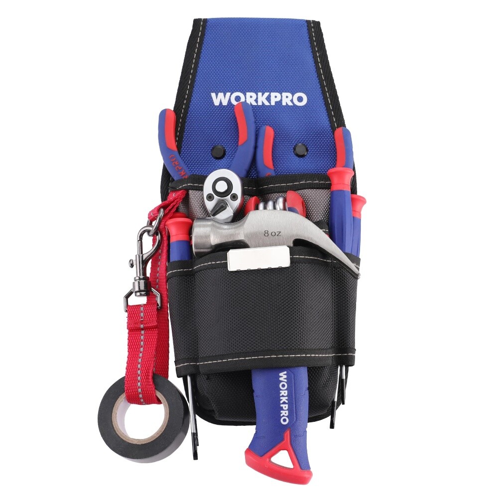 WORKPRO Professional Electrician Tool Pouch Compact Durable Tool Bag w/ 6 Pocket