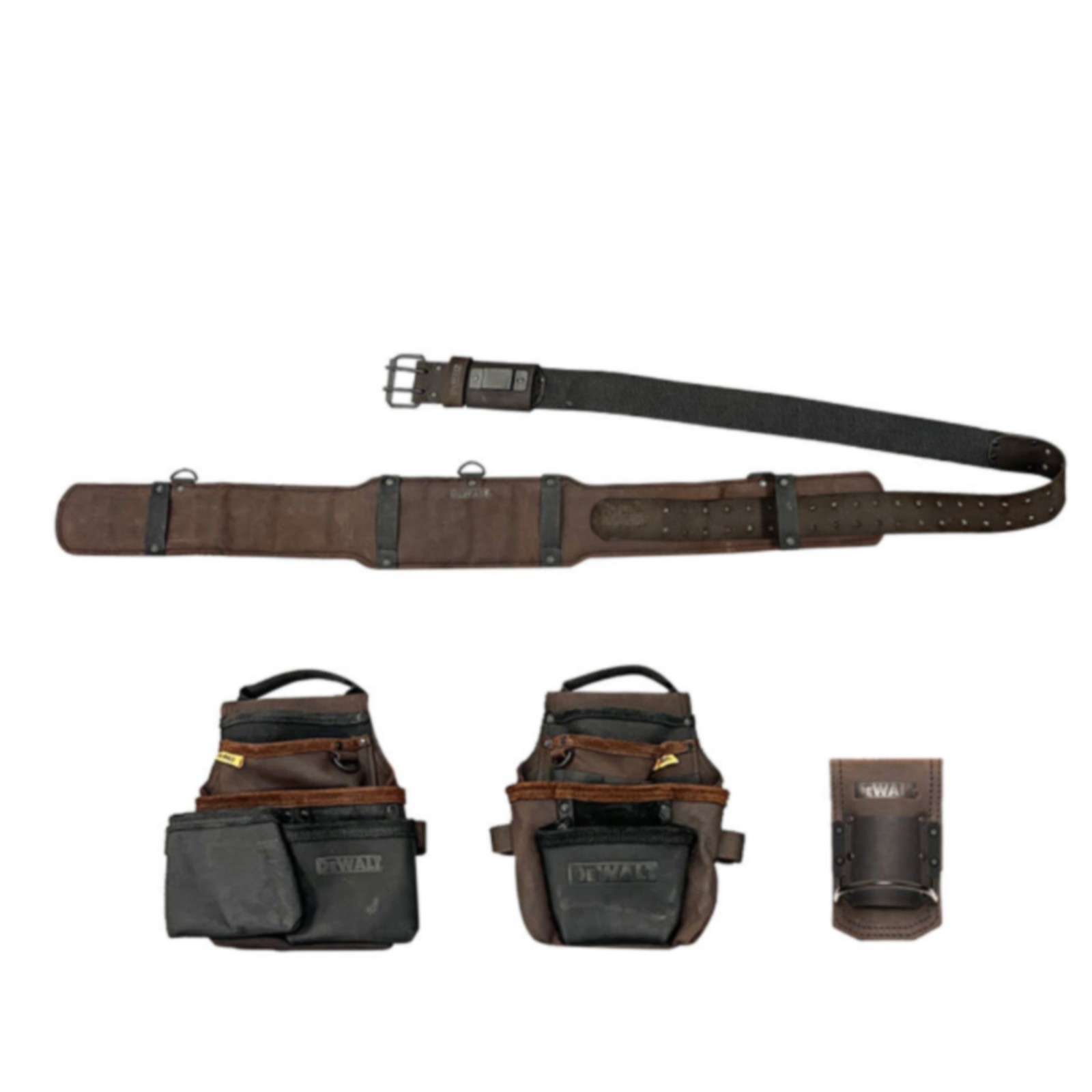 DEWALT DWST550113 18-Pocket Nubuck Leather Tool Pouch Belt Set
