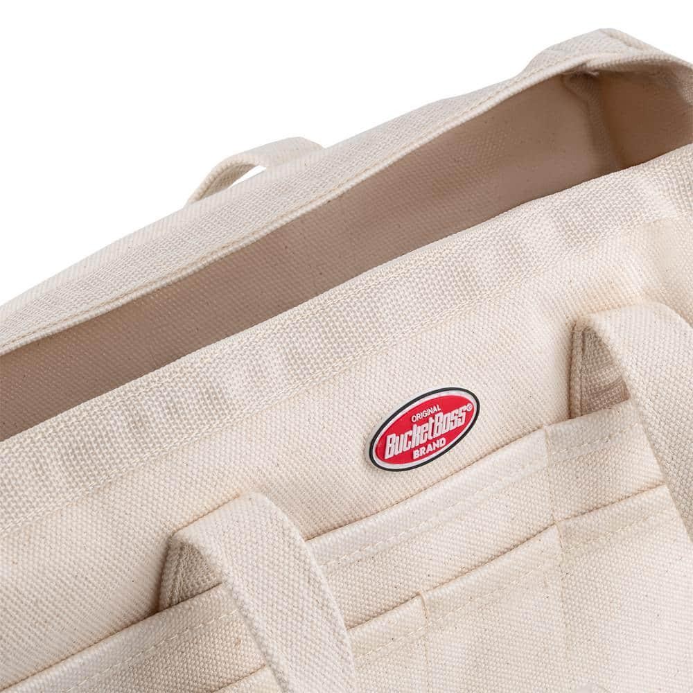 Tool Bag Canvas Heavy Duty 17 Inch Tote with 30 Pockets Waterproof Beige Rigger