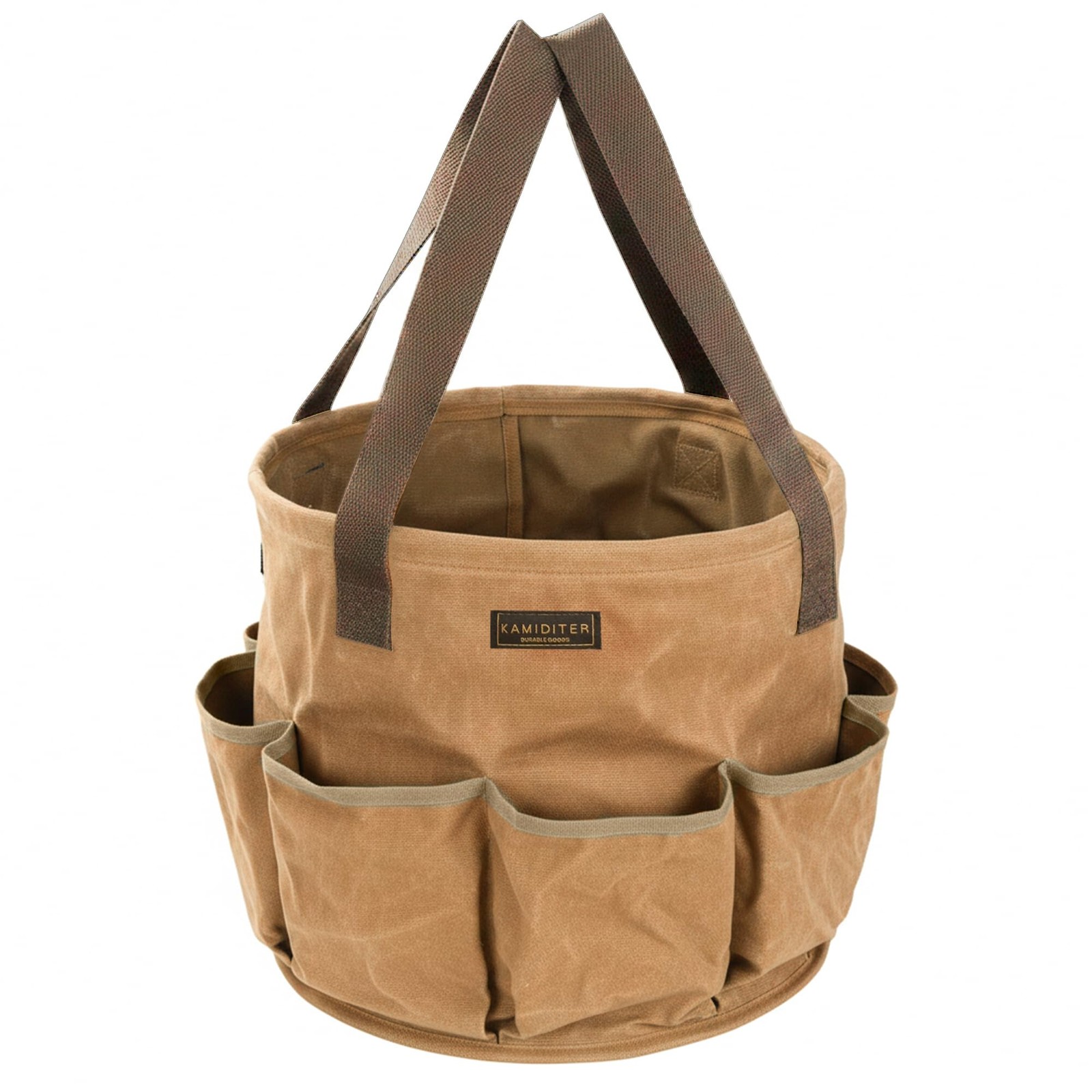 30L 8Gal Collapsible Tool Bag Gusset Organizer 13.5×12.5 Inch Khaki